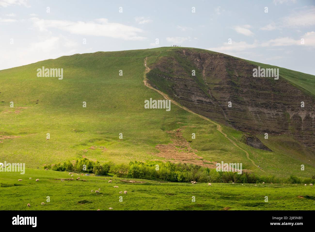 Die Ölschiefer-Lammrutsche von Mam Tor, Mother Hill oder dem Shivering Mountain, Peak District UK Stockfoto