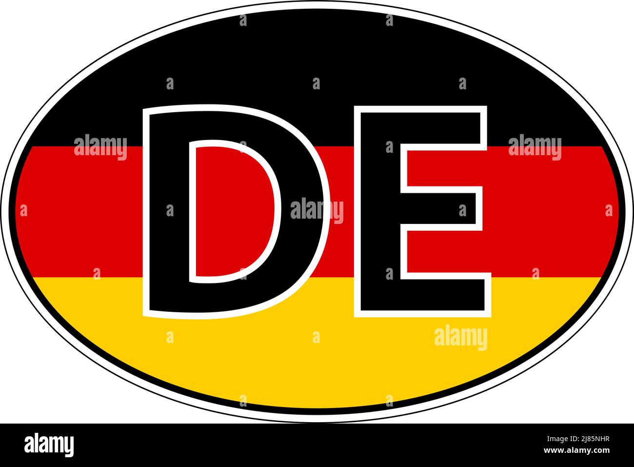 Deutschland Germania Deutschland DE Deutsch Flag Label Aufkleber Auto Stock Vektor