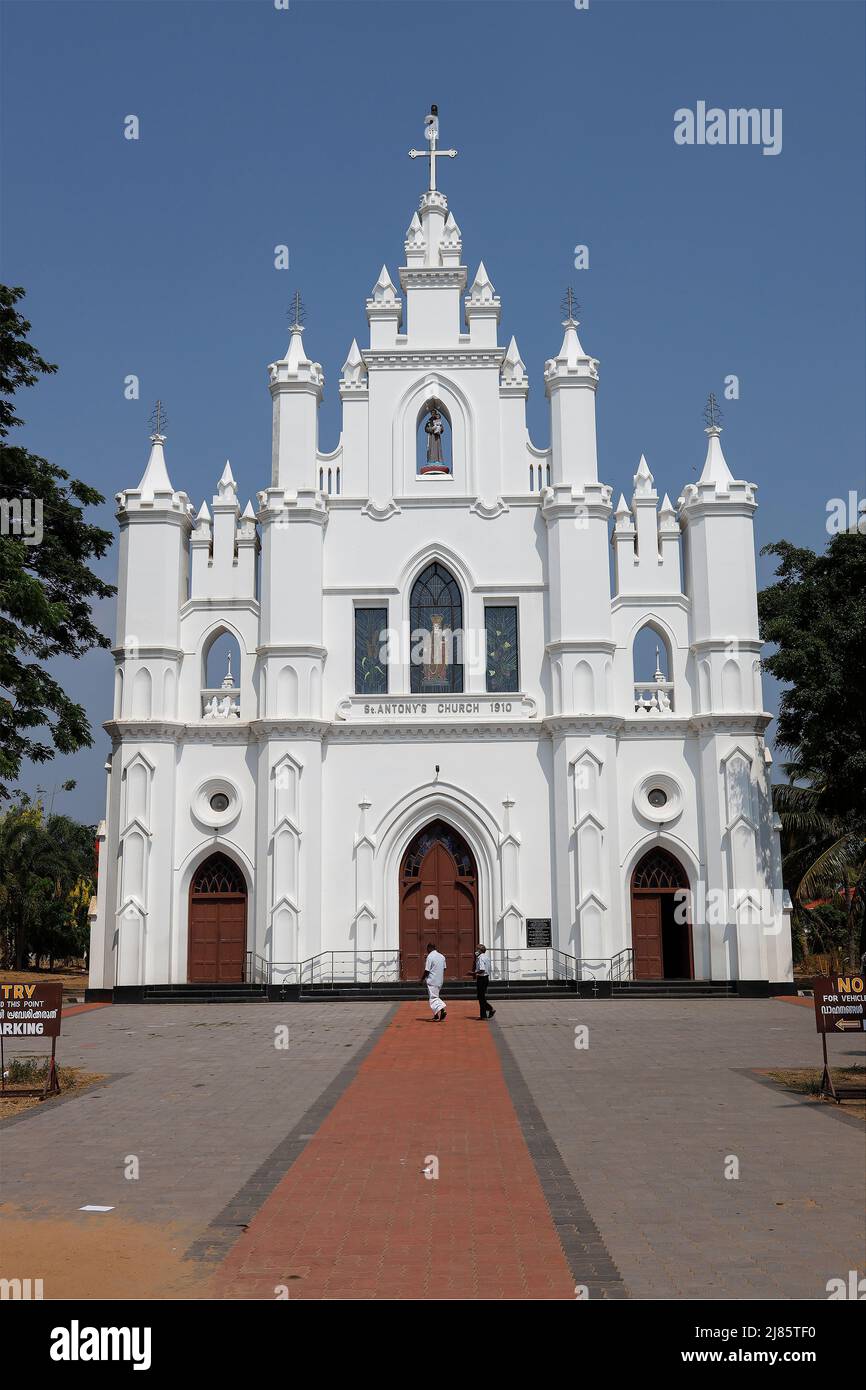 St. AntonyÕs Kirche in Tangassery, Thangassery, Kerala, Indien. Stockfoto