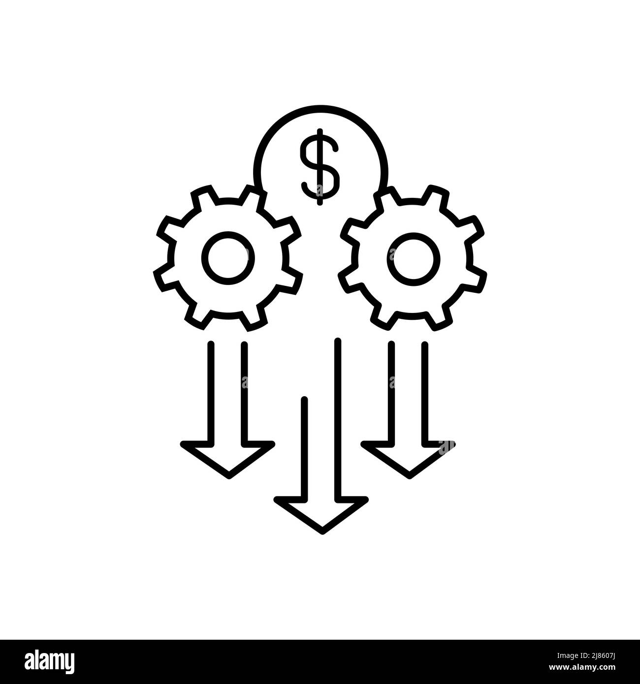 Cashflow, Symbol für die Geldverwaltung mit Dollar Stock Vektor