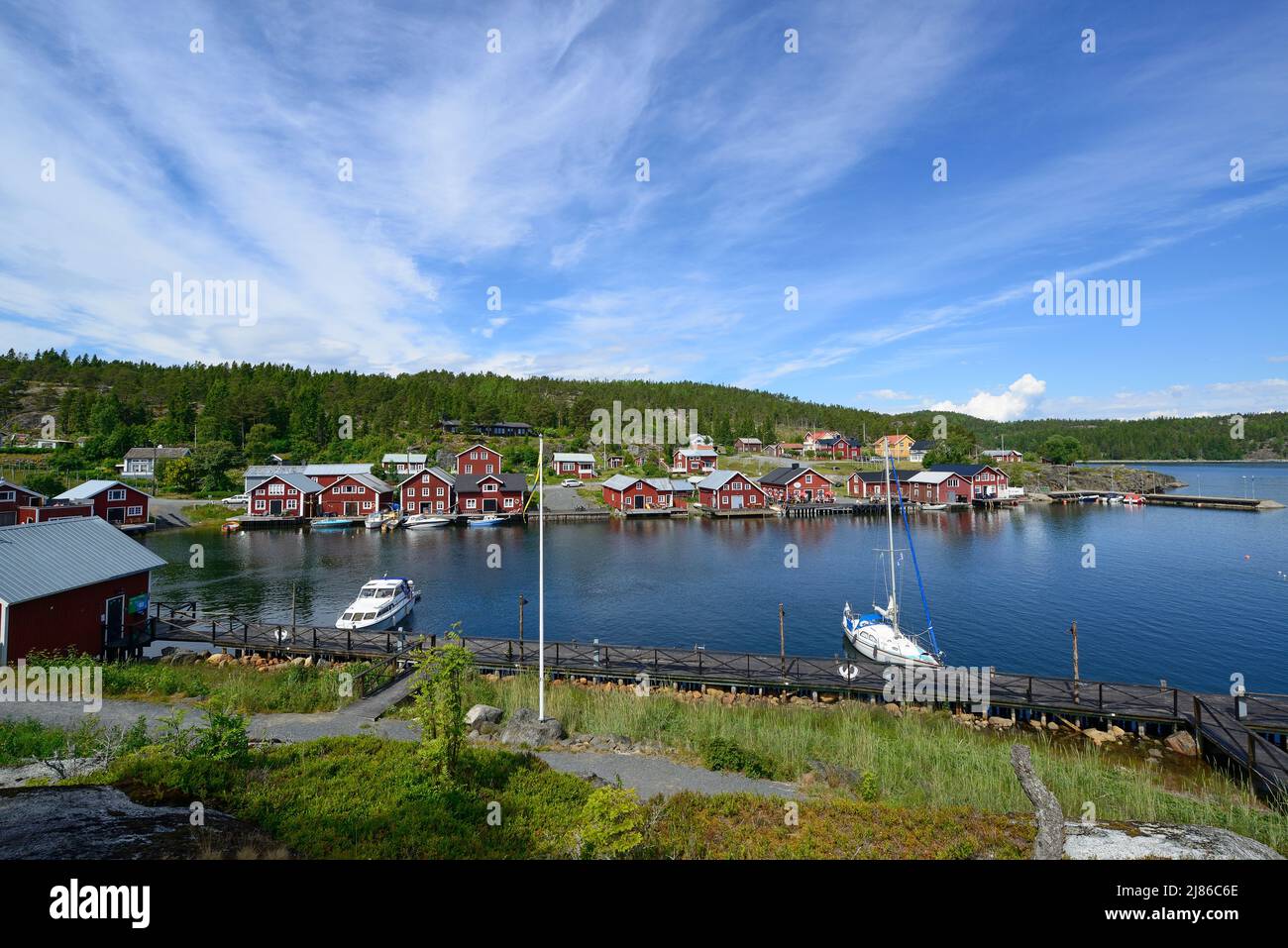 Fischerdorf Bönhamn, Höga kusten, Ångermanland Stockfoto