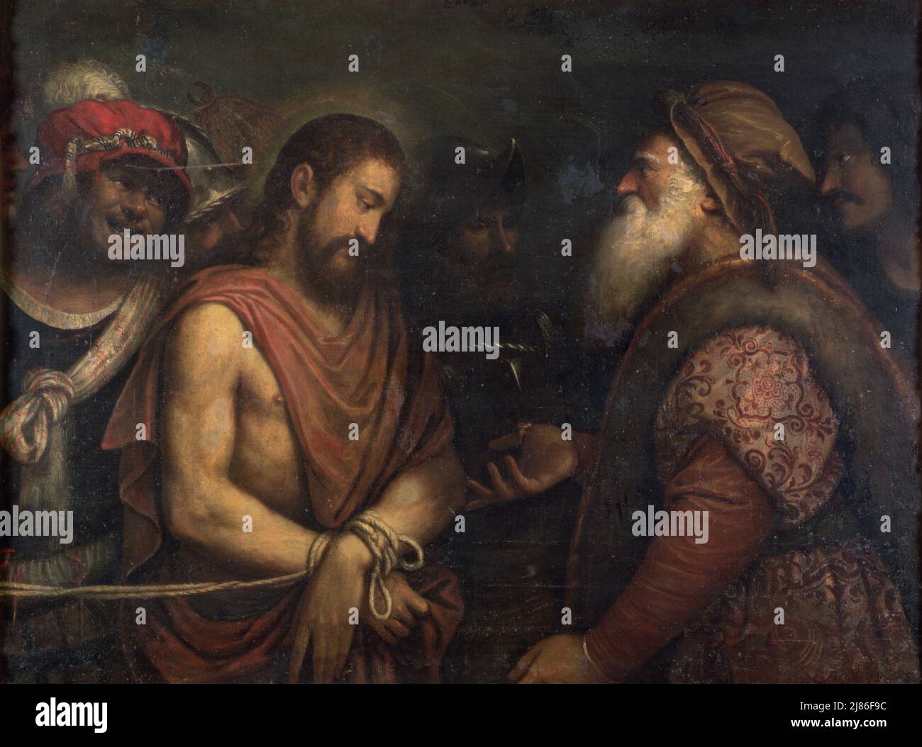 Porträt eines jungen Mannes, ca. 1540 (Öl auf Tafel) von Abate, Nicolo dell' (ca. 1509-71); 47x41 cm; Galleria degli Uffizi, Florenz, Toskana, Italien; Italienisch, urheberrechtlich geschützt. Stockfoto