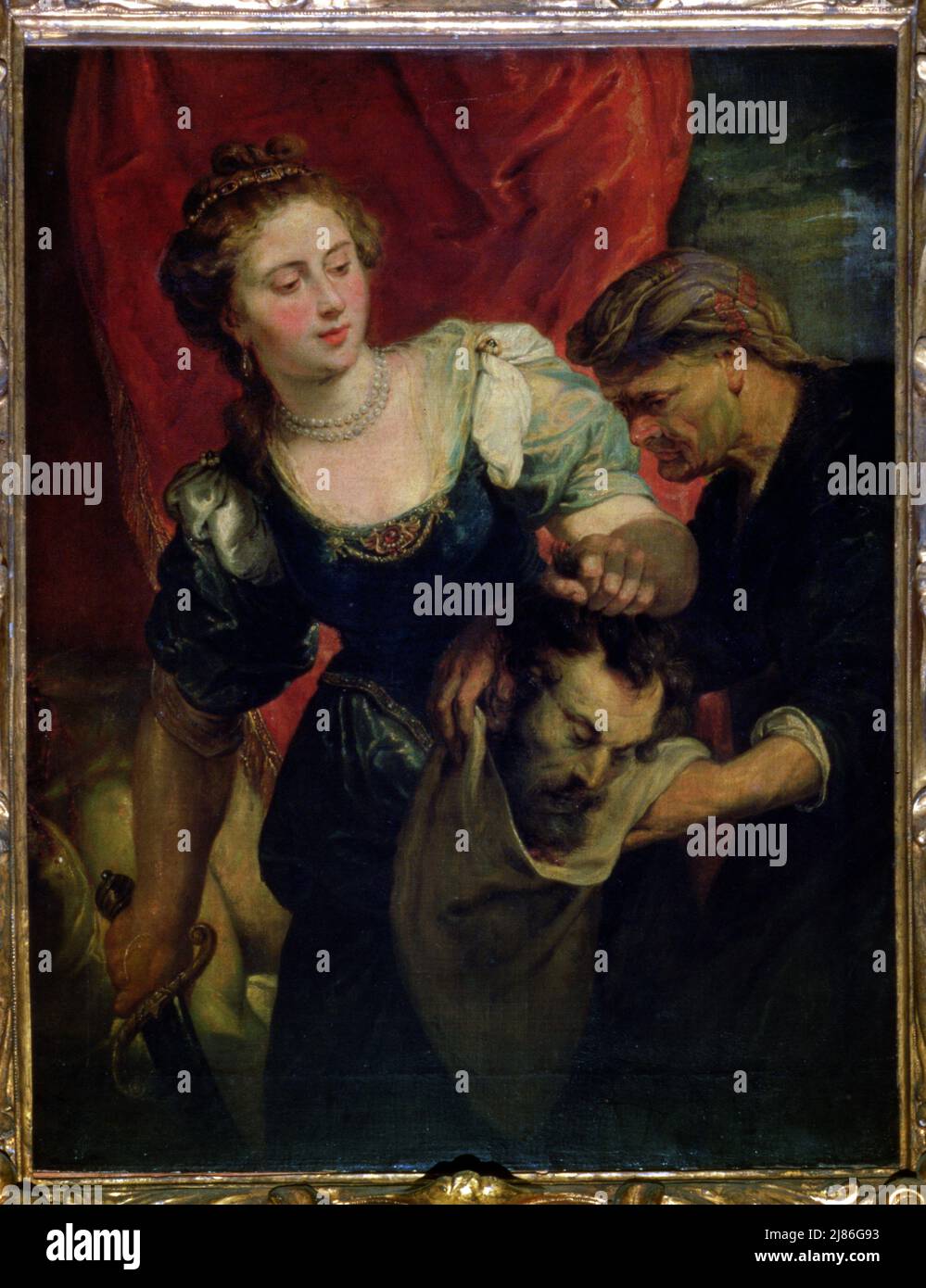 Judith mit dem Leiter der Holofernes von Rubens, Peter Paul (1577-1640); Gallerie degli Uffizien, Florenz, Toskana, Italien; Flämisch, urheberrechtlich geschützt. Stockfoto