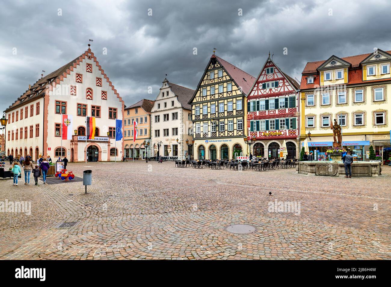 Deutschland Bayern Romantische Straße. Bad Mergentheim. Marktplatz Stockfoto