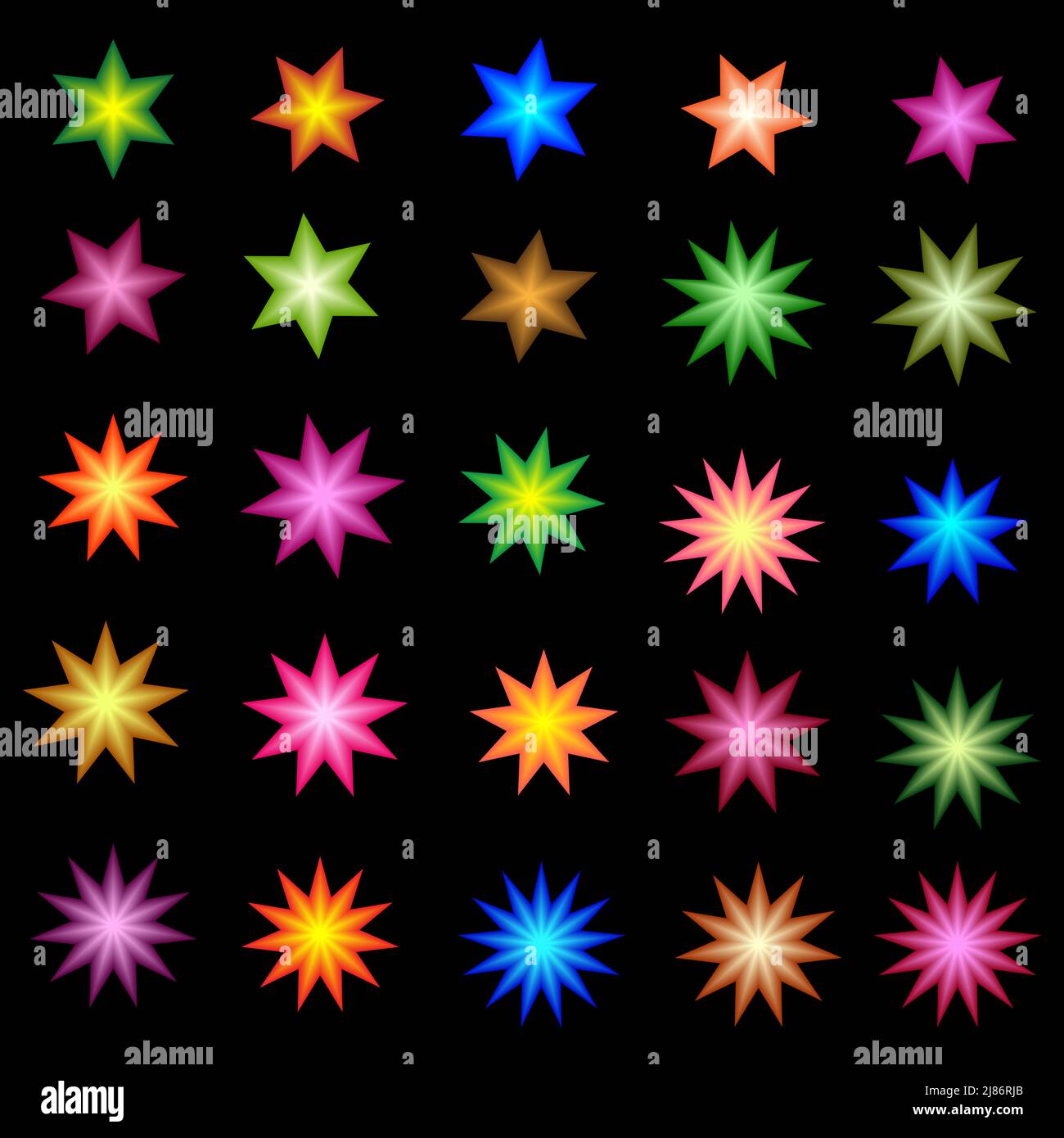 Sammlung von Sternen Farbe Symbol Form Knopf Aufkleber Förderung abstrakten Hintergrund Vektor Illustration Stock Vektor