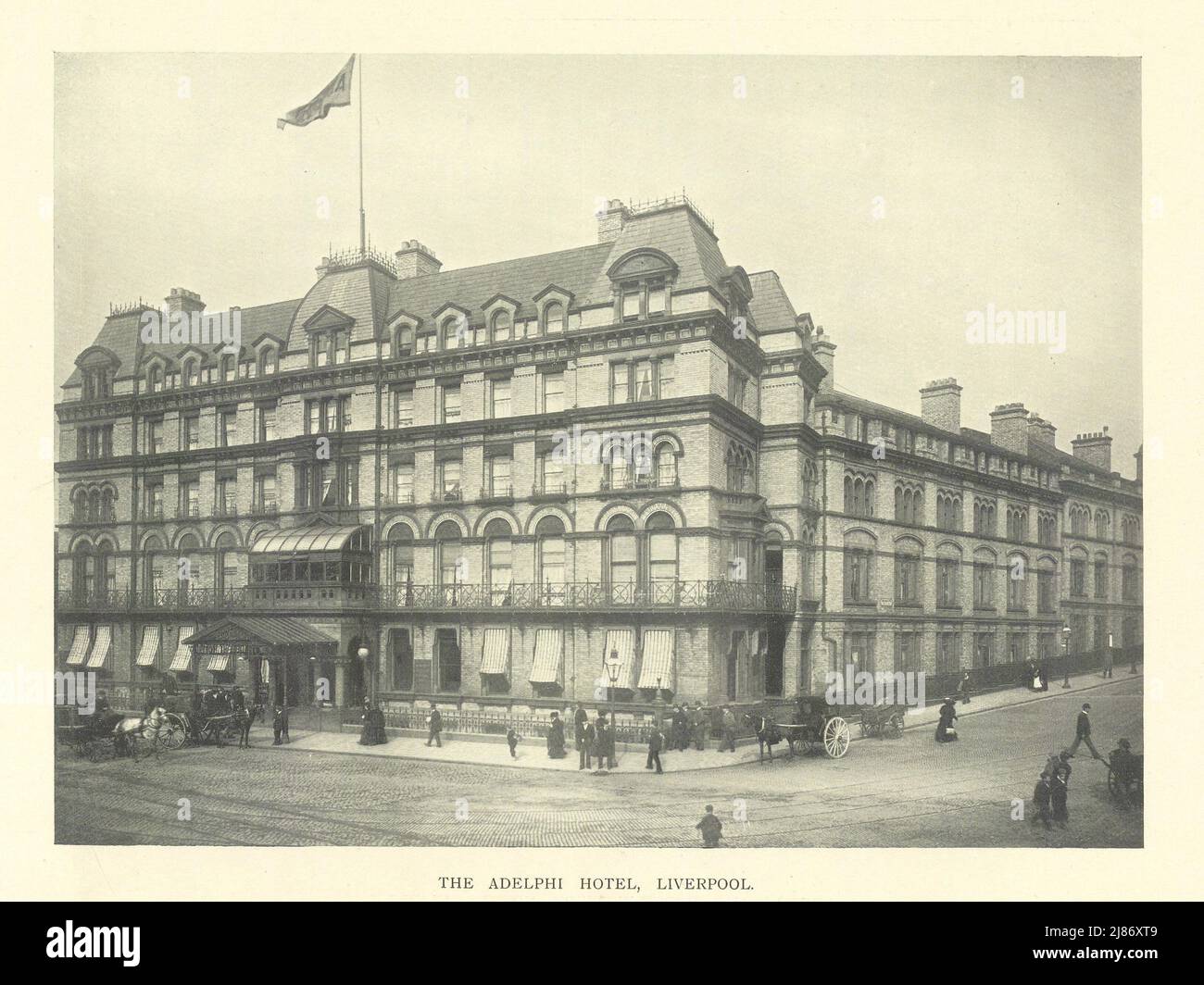 The Adelphi Hotel, Liverpool 1903 altes antikes Vintage-Druckbild Stockfoto
