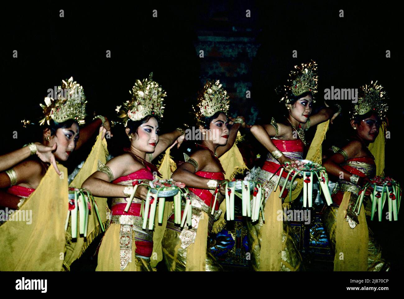 Balinesische Tänzer in Gianyar, Bali 1984 Stockfoto
