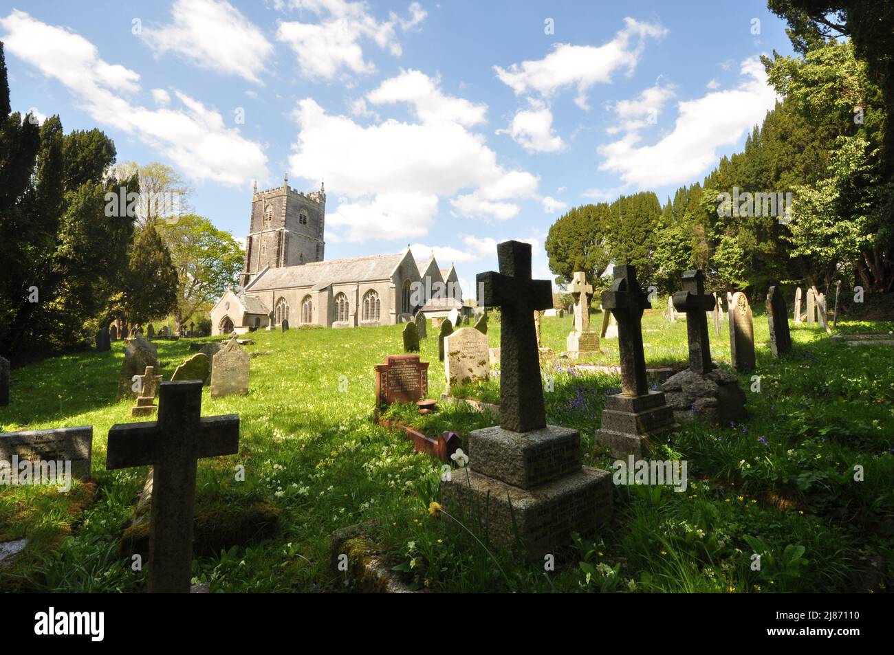 St Dylic and St Leonard Church, Landulph, Cornwall, England, Großbritannien Stockfoto