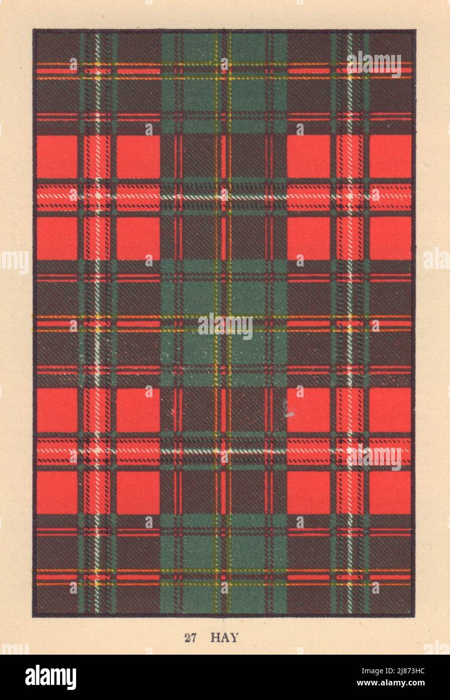 Heu. Schottischer Clan Tartan. KLEINES 8x11,5cm 1937 altes Vintage Print Bild Stockfoto