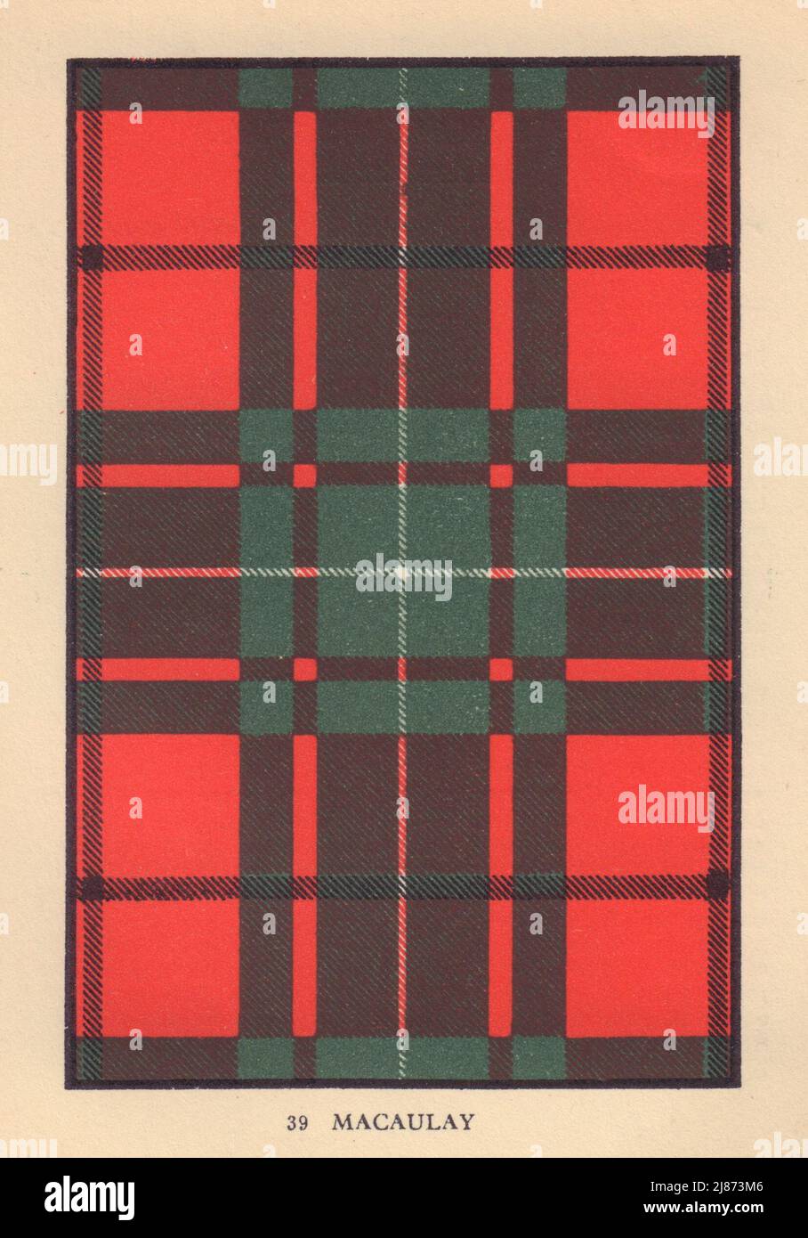 Macaulay. Schottischer Clan Tartan. KLEINES 8x11,5cm 1937 altes Vintage Print Bild Stockfoto