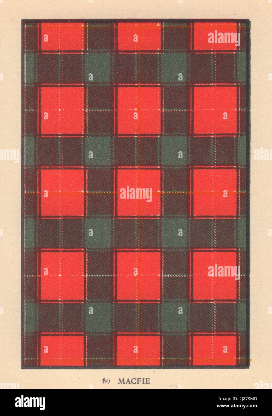Macfie [oder MacPhee]. Schottischer Clan Tartan. KLEINER 8x11,5cm 1937 alter Druck Stockfoto