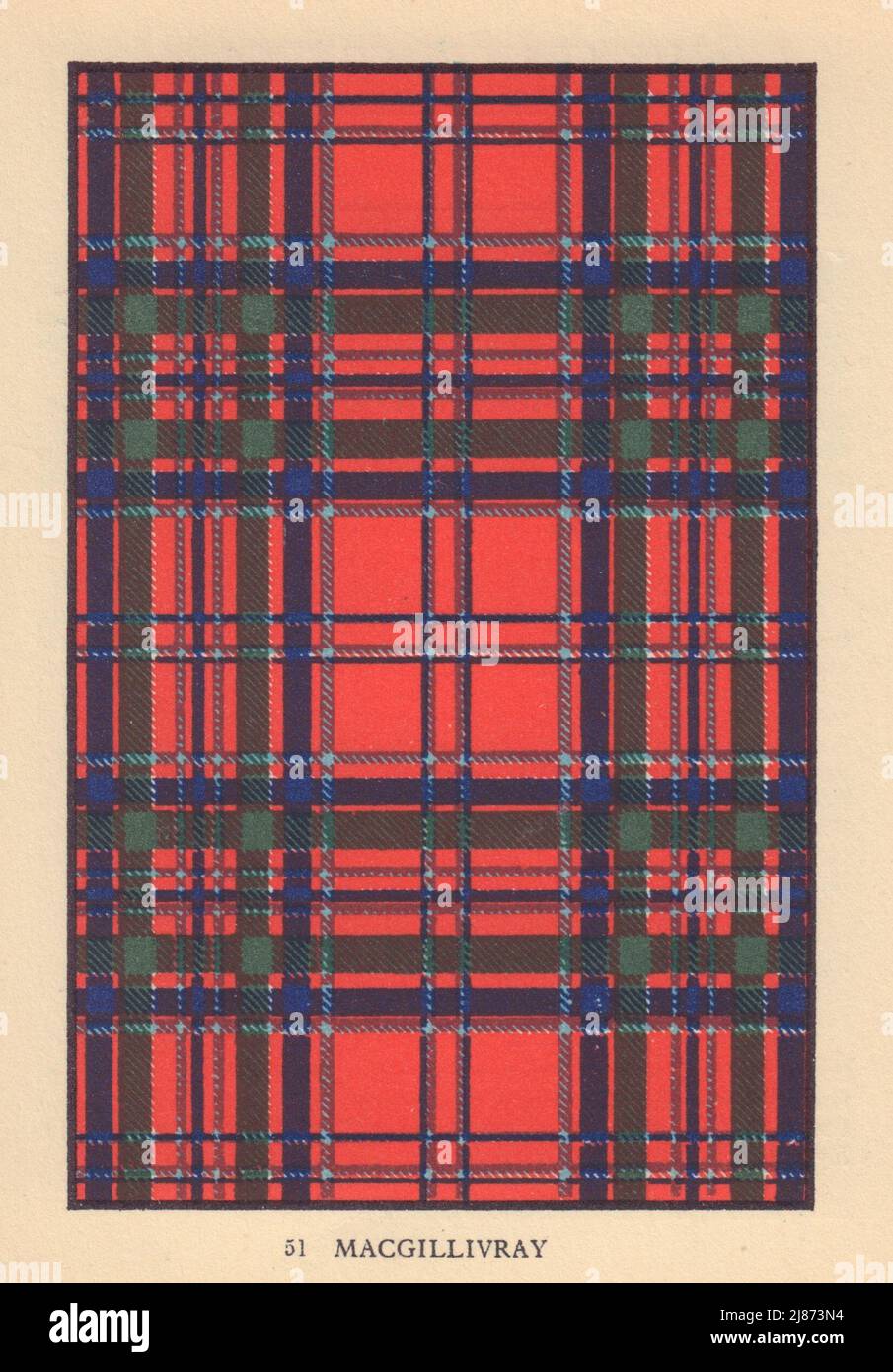 MacGillivray. Schottischer Clan Tartan. KLEINER 8x11,5cm 1937 alter Vintage-Druck Stockfoto