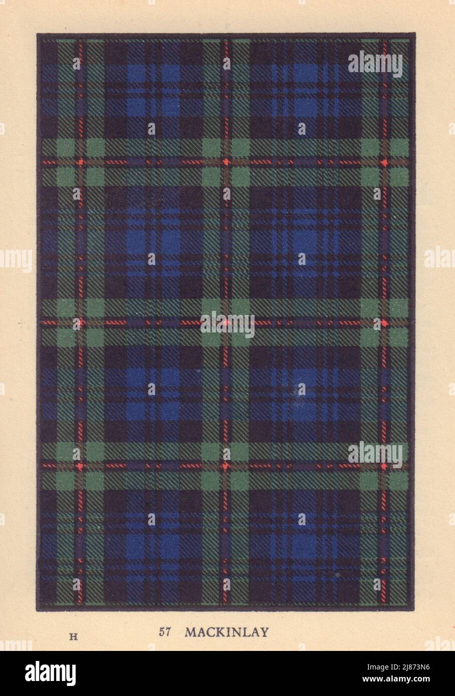 Mackinlay. Schottischer Clan Tartan. KLEINES 8x11,5cm 1937 altes Vintage Print Bild Stockfoto
