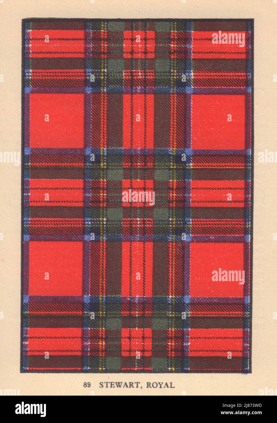 Stewart, Royal. Schottischer Clan Tartan. KLEINER 8x11,5cm 1937 alter Vintage-Druck Stockfoto