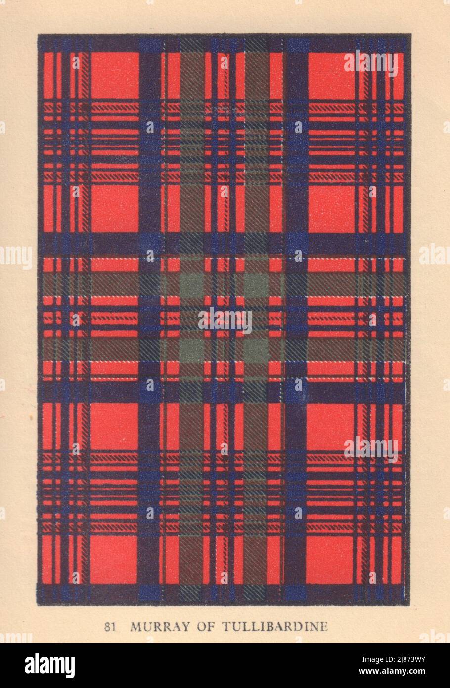 Murray von Tullibarcline. Schottischer Clan Tartan. KLEINER 8x11,5cm 1937 alter Druck Stockfoto