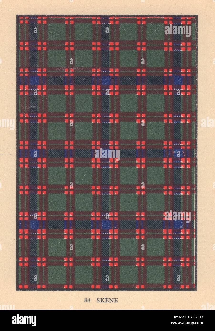 Skene. Schottischer Clan Tartan. KLEINES 8x11,5cm 1937 altes Vintage Print Bild Stockfoto