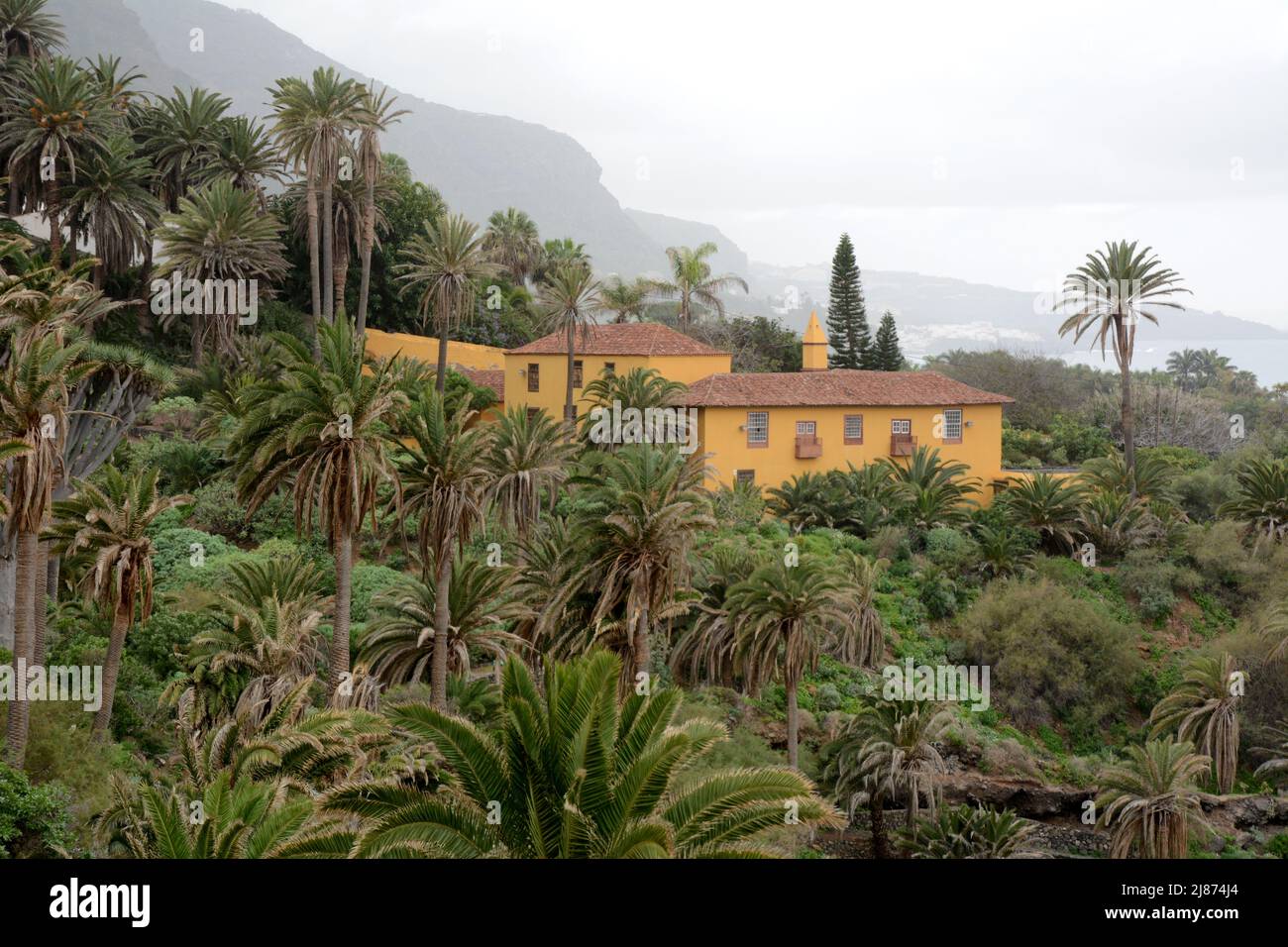 Casona de Castro, ein Kolonialhaus aus dem 16.. Jahrhundert, entlang des Wanderweges Rambla de Castro in Los Realejos, Teneriffa, Spanien. Stockfoto