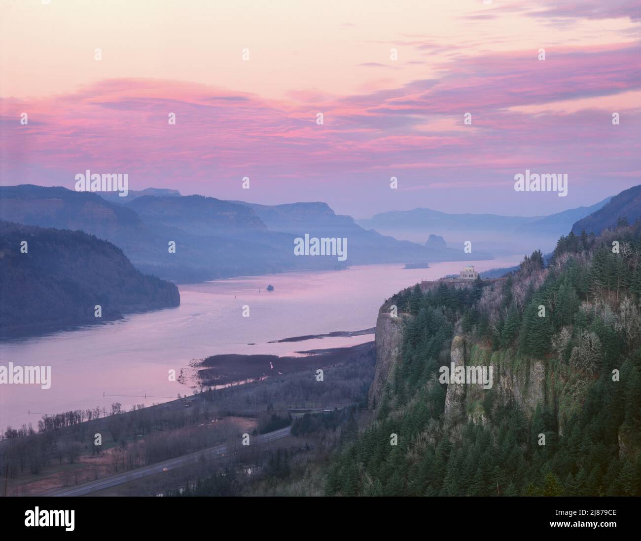 Columbia River am Crown Point, Oregon Stockfoto