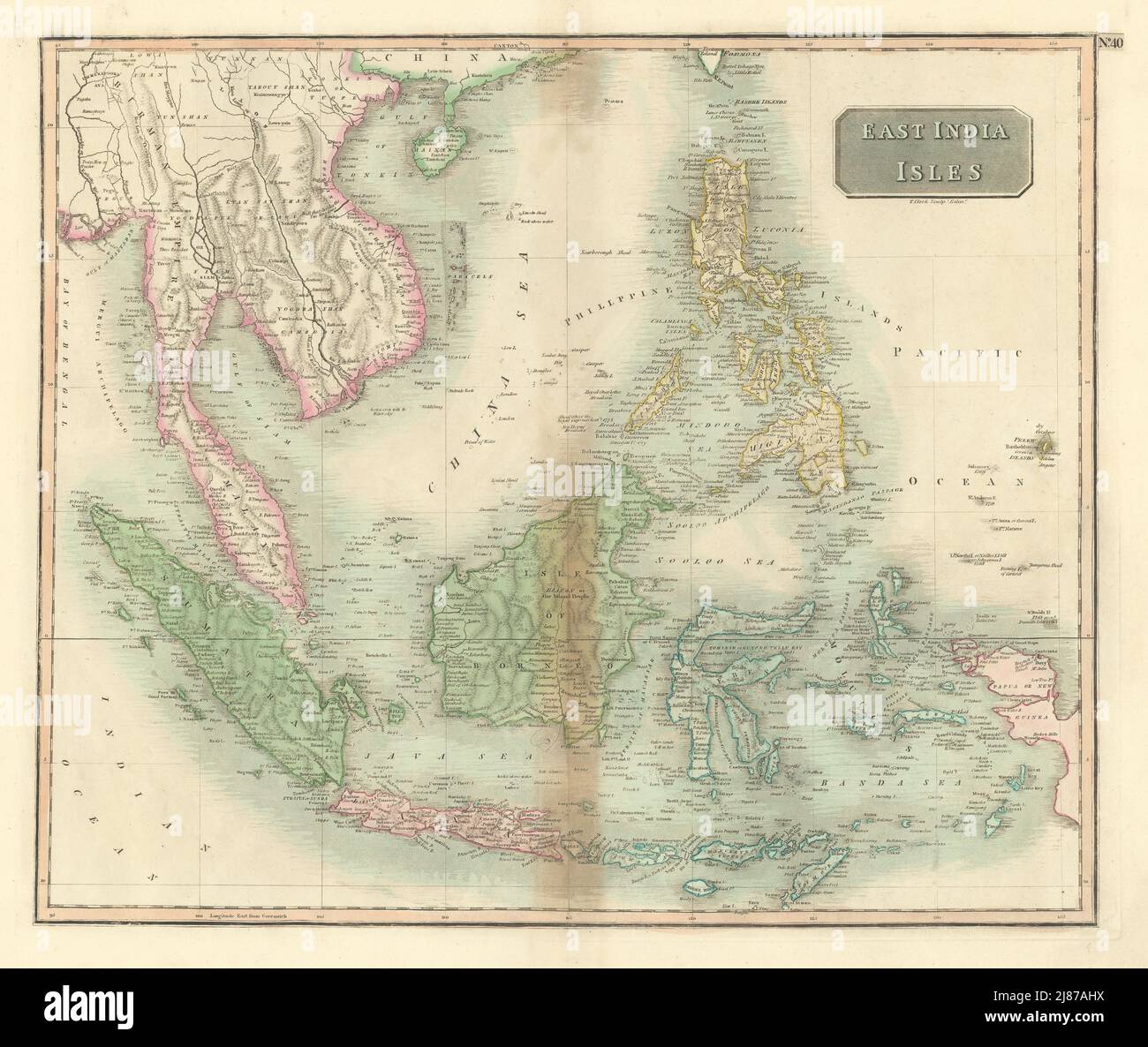 "Ostindischen Inseln" & Indochina. E. Niederländisch-Indien. Philippinen. THOMSON 1817 Karte Stockfoto
