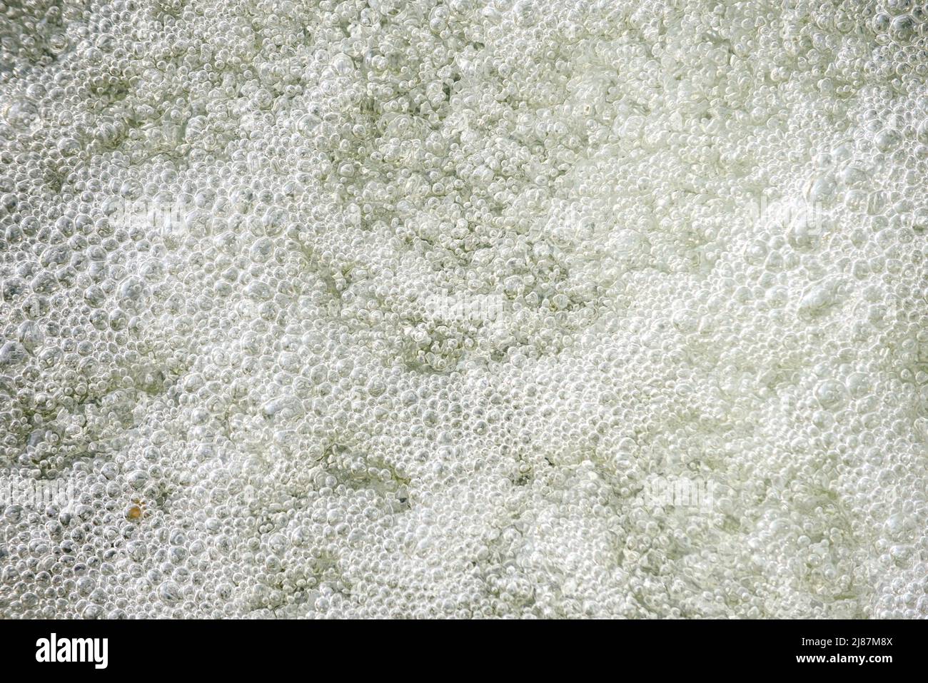 Sprudelt in Wasser in einem natürlichen sauberen Fluss Stockfoto