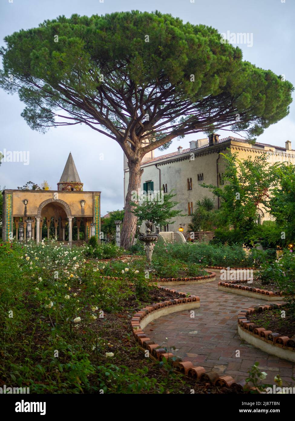 Allgemeine Aussicht auf die Gärten der Villa Cimbrone Stockfoto