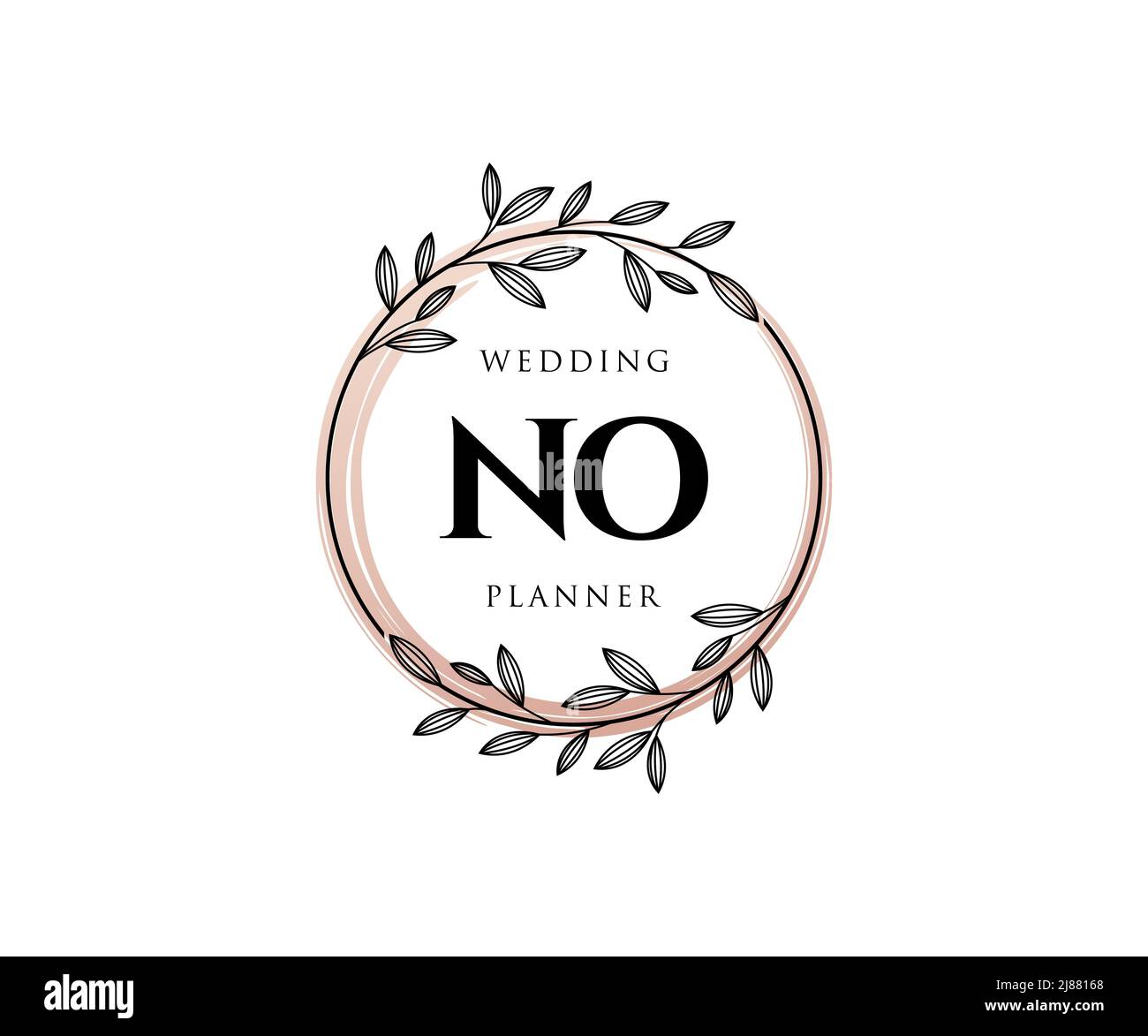 KEINE Initialen Brief Hochzeit Monogram Logos Kollektion, handgezeichnete moderne minimalistische und florale Vorlagen für Einladungskarten, Save the Date, elegant Stock Vektor