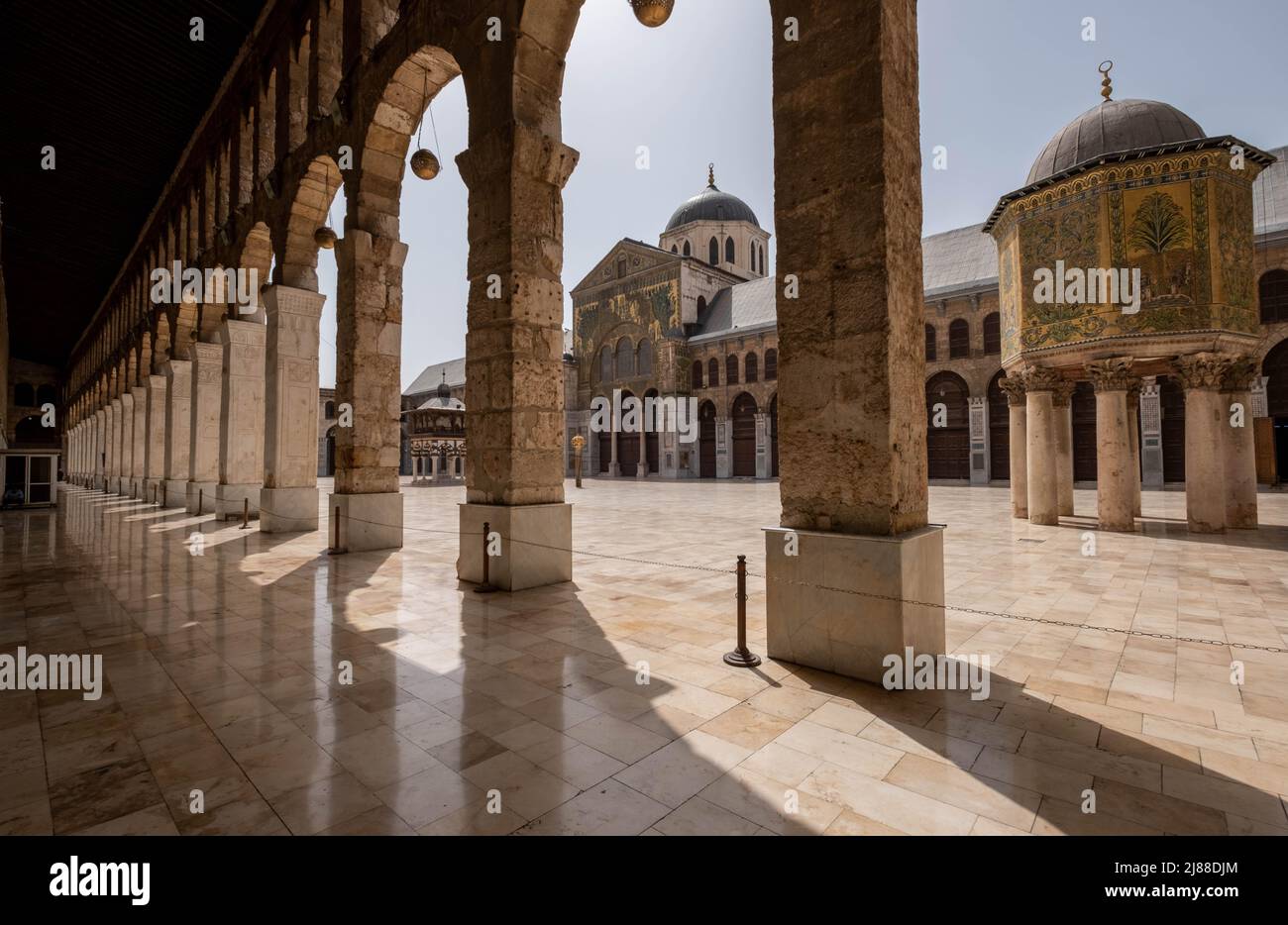 Damaskus, Syrien - Mai 2022: Die Umayyad-Moschee, auch bekannt als die große Moschee von Damaskus Stockfoto