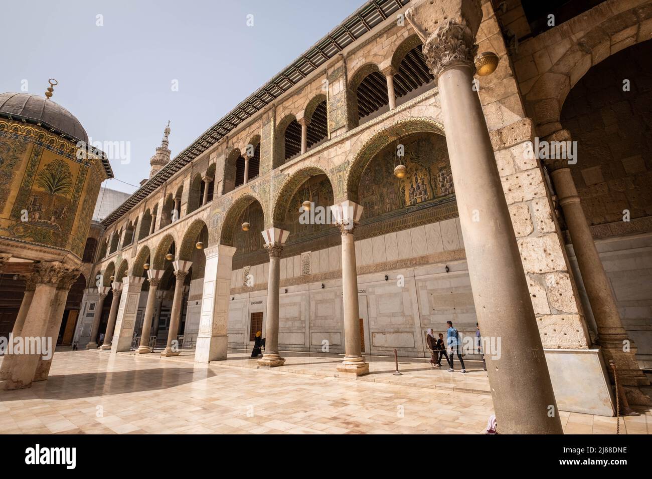 Damaskus, Syrien - Mai 2022: Die Umayyad-Moschee, auch bekannt als die große Moschee von Damaskus Stockfoto