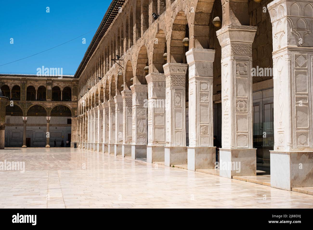 Damaskus, Syrien - Mai 2022: Die Umayyad-Moschee, auch bekannt als die große Moschee von Damaskus Stockfoto