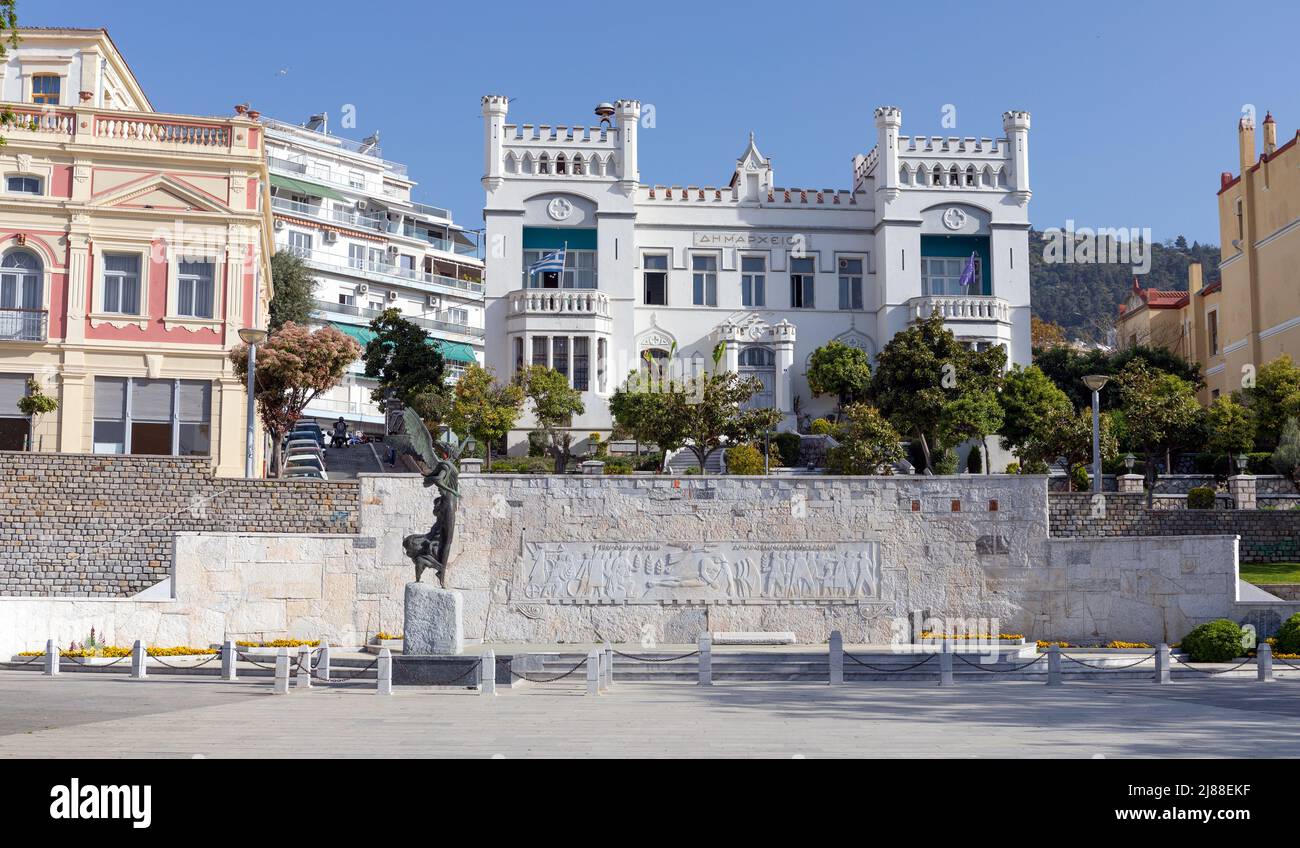 Das Rathaus der Stadt Kavala, altes Herrenhaus des Tabakhändlers Herzog, Mazedonien, Griechenland. Stockfoto
