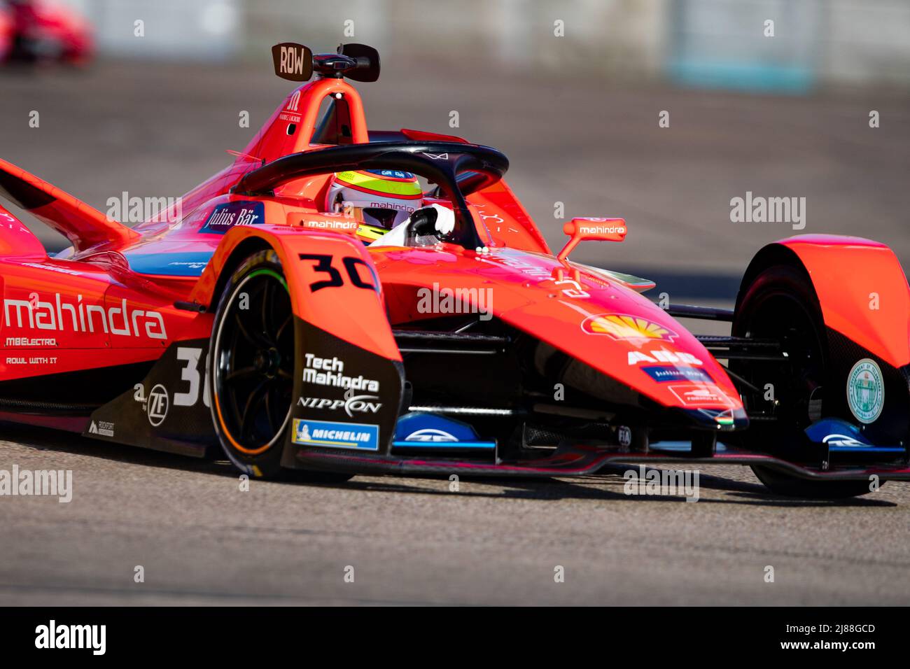 Berlin, Deutschland. 14.. Mai 2022. 30 ROWLAND Oliver (gbr), Mahindra Racing, Mahindra M7Electro, Aktion während des Berlin ePrix 2022, 5. Treffen der ABB FIA Formel E Weltmeisterschaft 2021-22, auf dem Stadtkurs des Flughafens Tempelhof vom 13. Bis 15. Mai in Berlin - Foto Joao Filipe / DPPI Quelle: DPPI Media/Alamy Live News Stockfoto