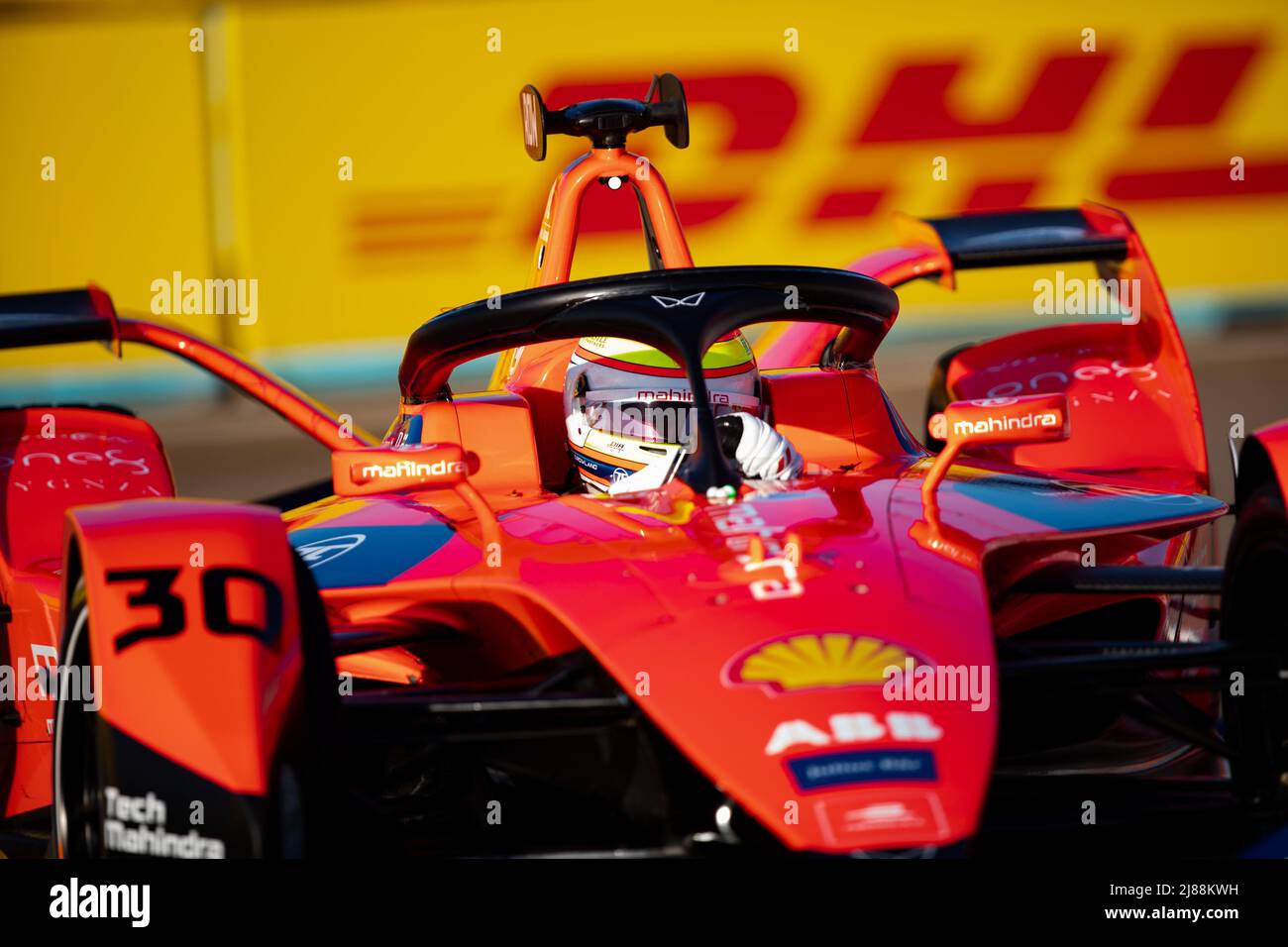 Berlin, Deutschland. 14.. Mai 2022. 30 ROWLAND Oliver (gbr), Mahindra Racing, Mahindra M7Electro, Aktion während des Berlin ePrix 2022, 5. Treffen der ABB FIA Formel E Weltmeisterschaft 2021-22, auf dem Stadtkurs des Flughafens Tempelhof vom 13. Bis 15. Mai in Berlin - Foto: Joao Filipe/DPPI/LiveMedia Quelle: Independent Photo Agency/Alamy Live News Stockfoto