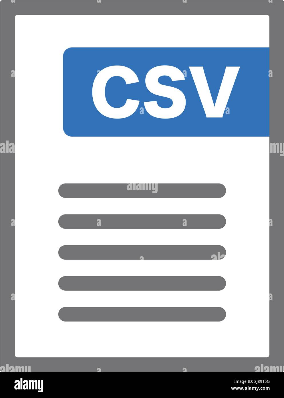 CSV-Dateisymbol. CSV für Export und Import. vektor. Bearbeitbarer Vektor. Stock Vektor