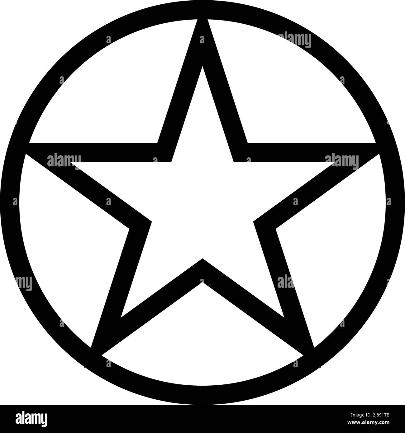 Sternsymbol in einem runden Kreis. Bearbeitbarer Vektor. Stock Vektor