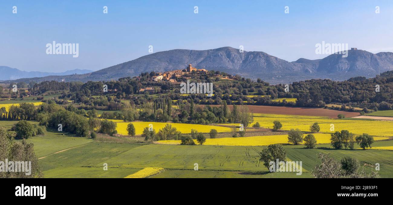 Panoramablick über das Dorf Llabia in Baix Emporda, Katalonien Stockfoto