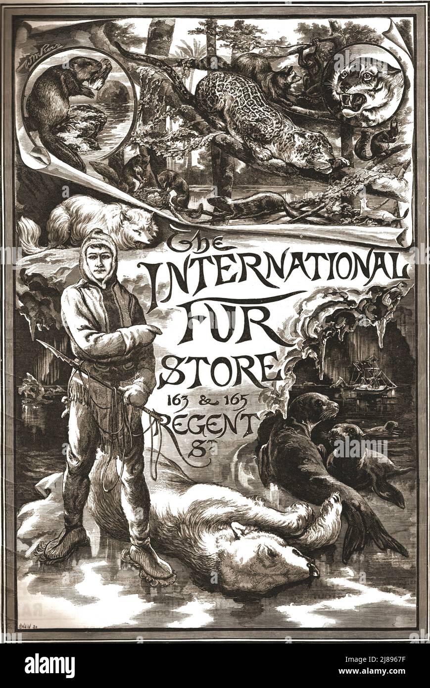 ''The International Fur Store, 163-165 Regent Street', 1888. Von „The Graphic. An Illustrated Weekly Newspaper Band 38. Juli bis Dezember, 1888'. Stockfoto