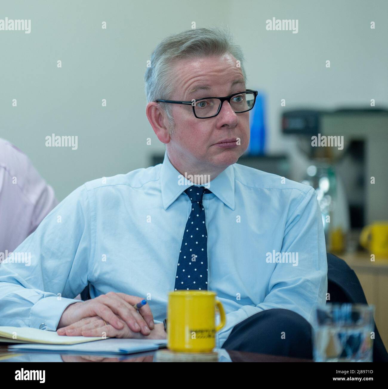 Michael Gove Minister für Wohnungswesen, Gemeinden und Kommunalverwaltung des Vereinigten Königreichs Stockfoto