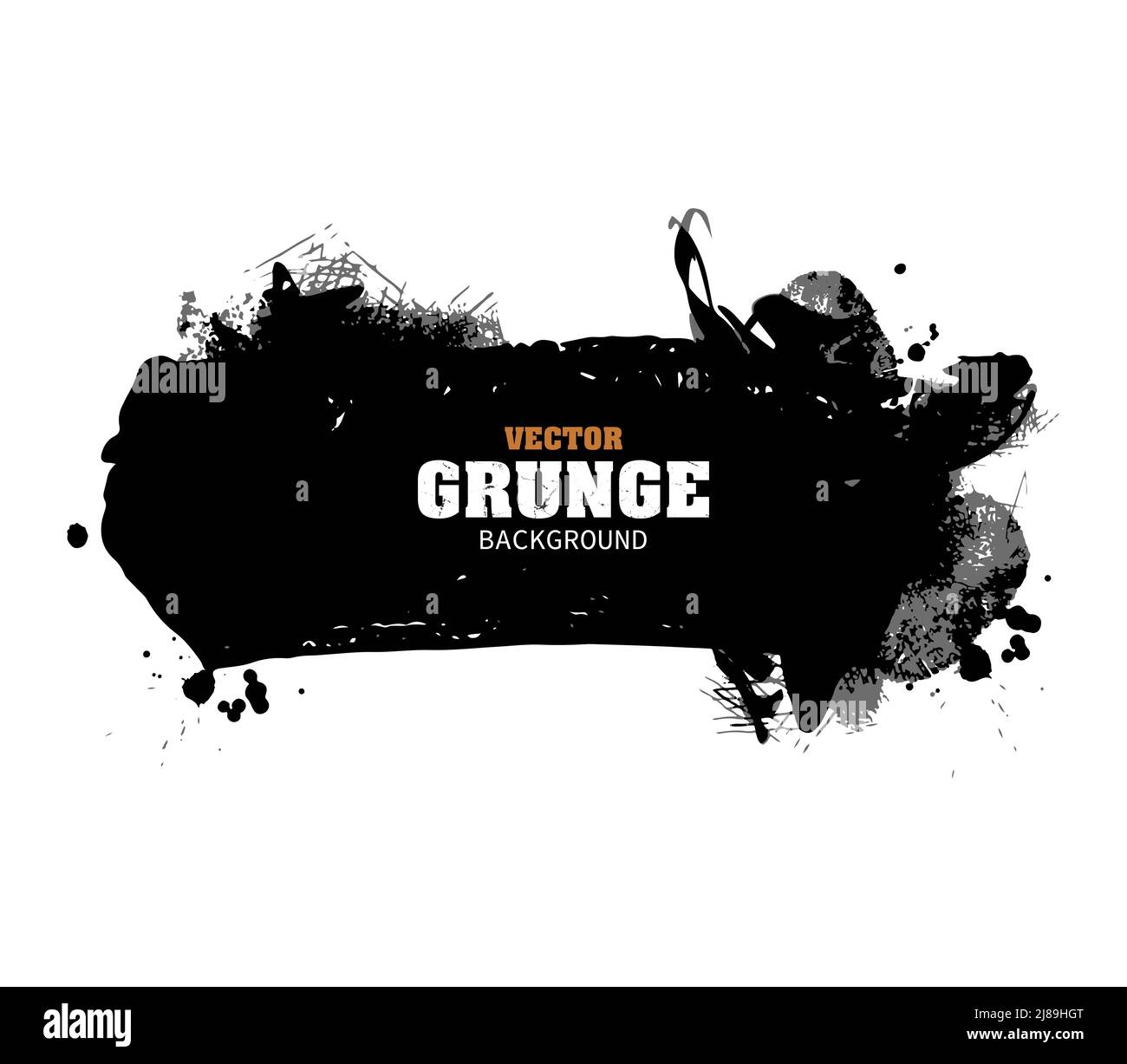 Vektor Grunge Textur Hintergrund. Pinselstrich. Rahmen oder Hintergrund für Text. Pinselstrich. Design-Element im Grunge-Stil. Rechteckige Textfelder. Grob gezeichnete Objekte auf weißem Hintergrund isoliert. Stock Vektor