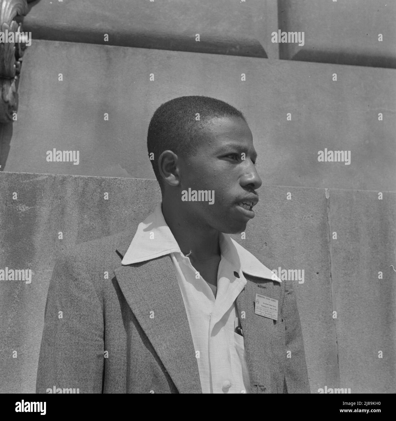 Washington, D.C. Internationale Studentenversammlung. Theodore R. Johnson, Delegierter des Tuskegee Institute. Stockfoto