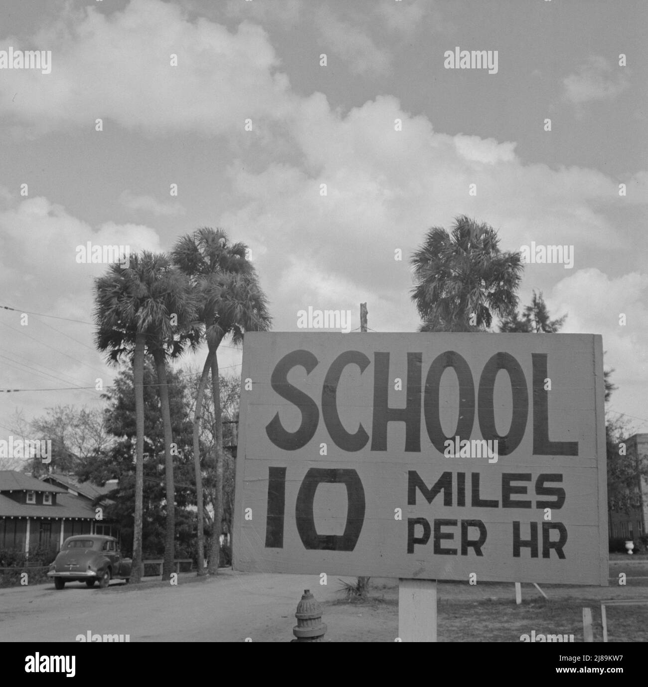 Daytonas Beach, Florida. Bethune-Cookman College. Schild in der Nähe des Campus. Stockfoto