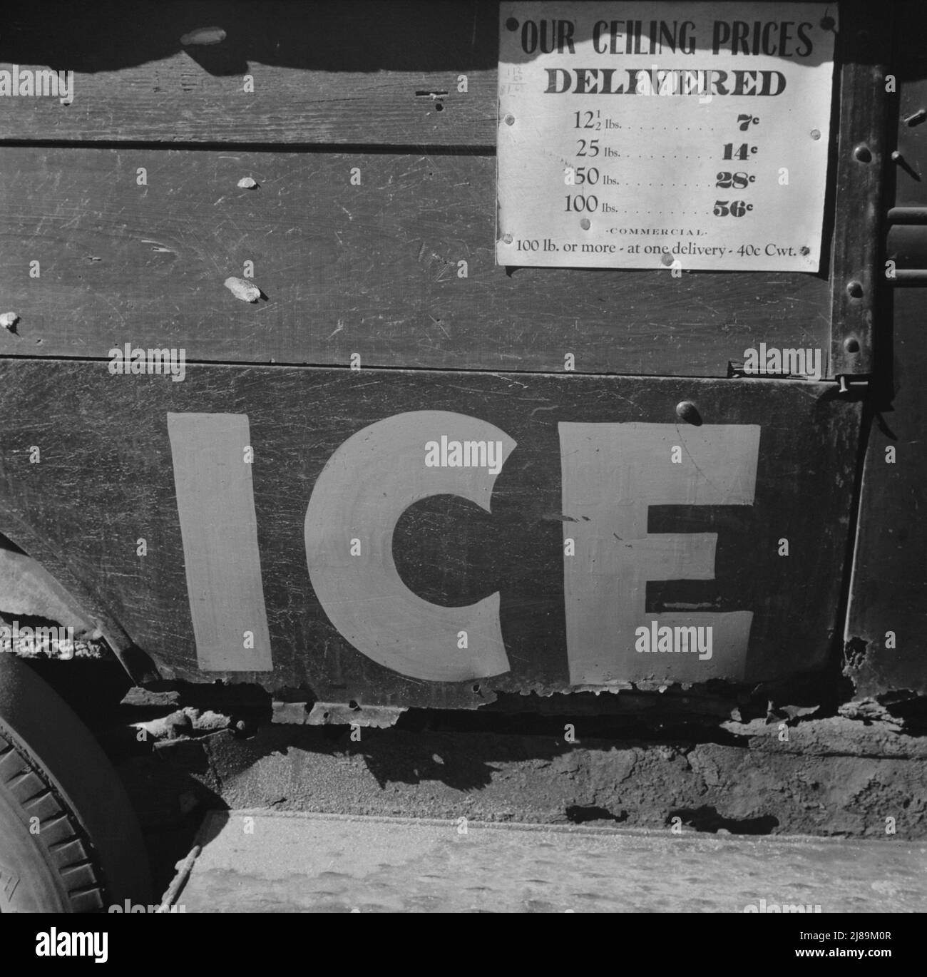 Daytonas Beach, Florida. Eiswagen mit Deckungspreisen auf der Seite aufgeführt. Stockfoto