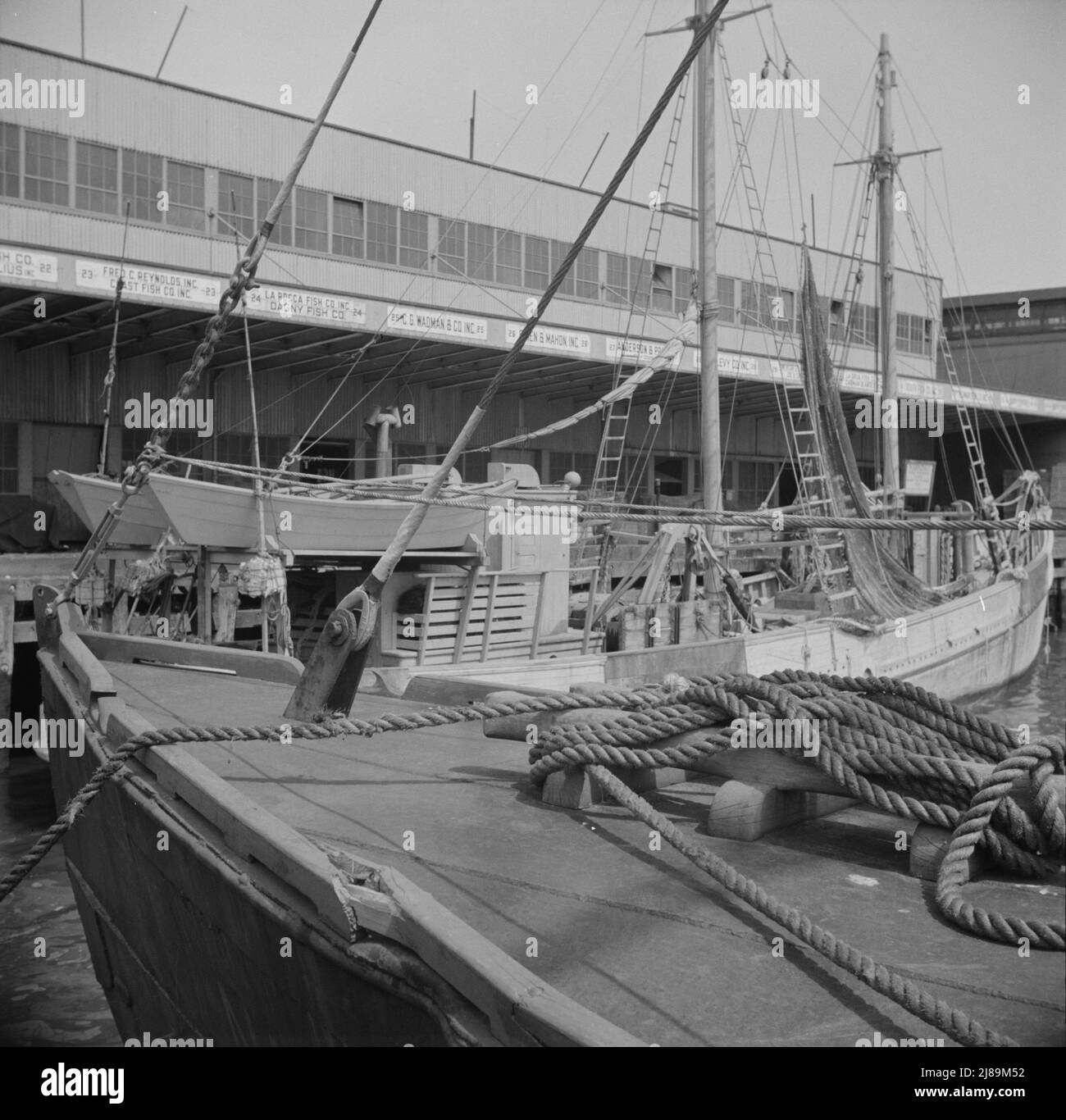 New York, New York. Eine Szene auf dem Fulton Fischmarkt. Stockfoto