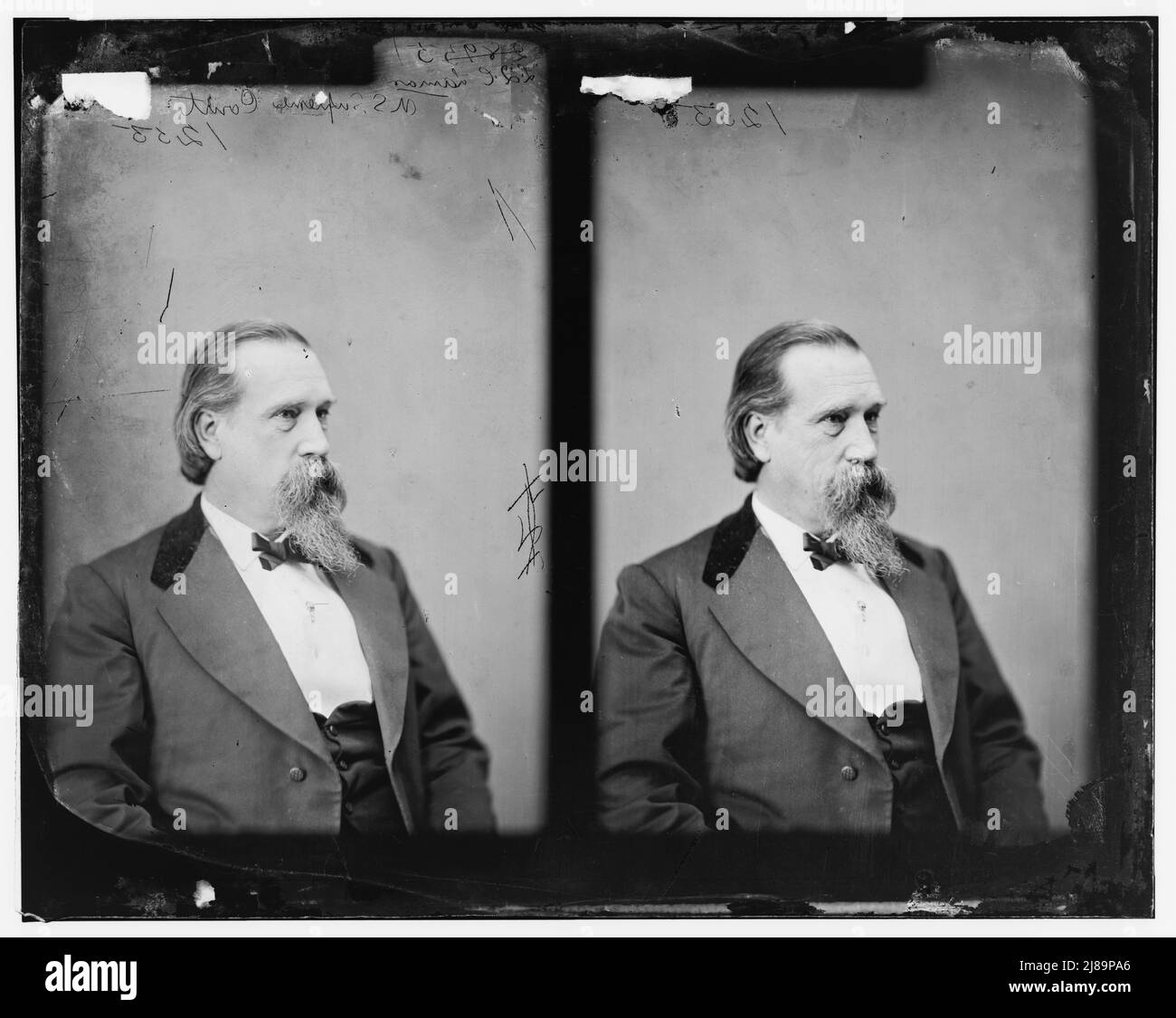 L.Q.C. Lamar von Mississippi, 1865-1880. Lamar, Hon. L.Q.C. of Missi. Supreme Court Judge, Col. Of 18. Missi. Inf. C.S.A., zwischen 1865 und 1880. [Hob das Mississippi-Infanterie-Regiment 19. der Armee der Konföderierten Staaten auf und finanzierte es aus seiner eigenen Tasche; Politiker, Diplomat, Jurist; Innenminister]. Stockfoto