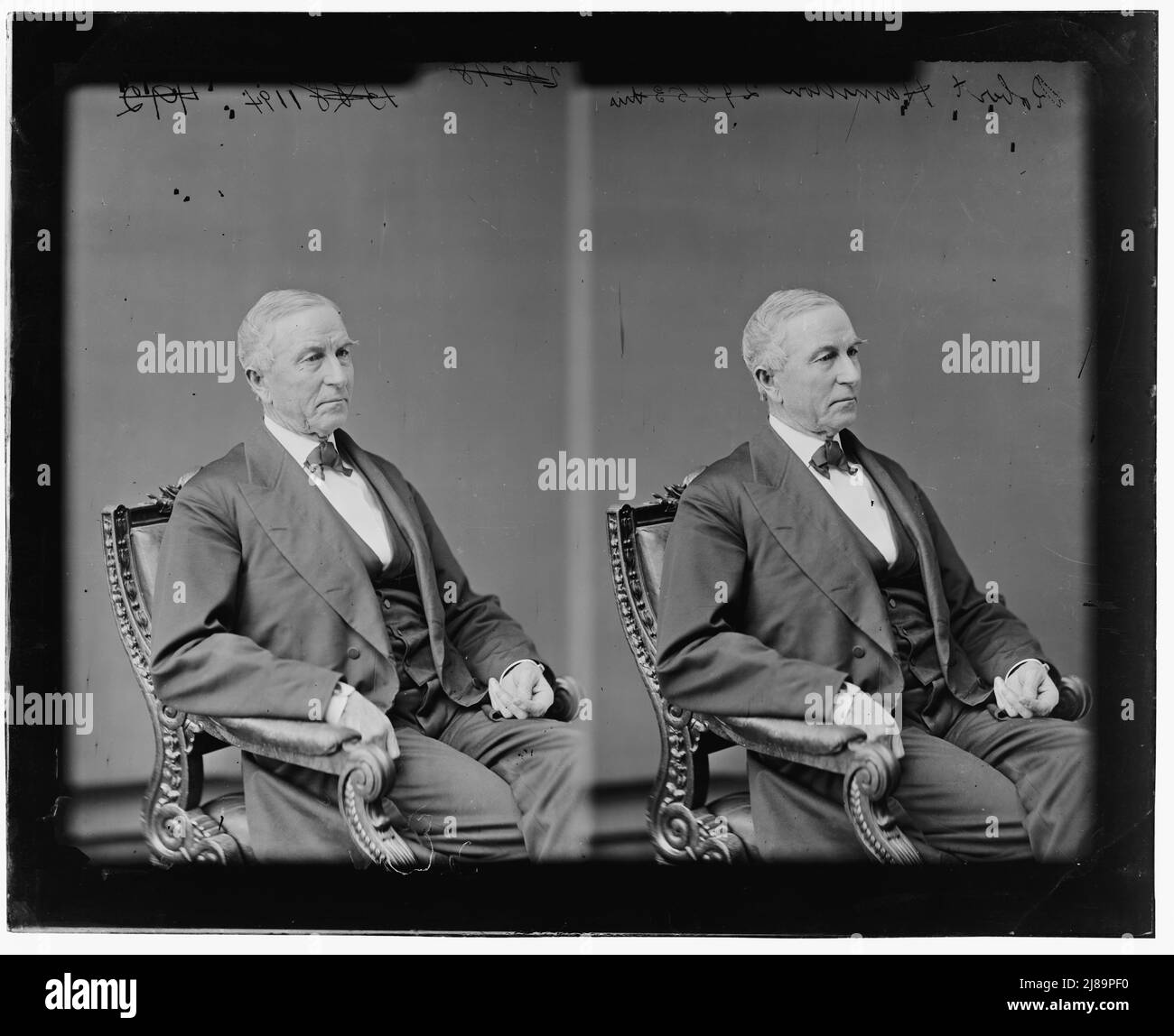 Robert Hamilton aus New Jersey, 1865-1880. Hamilton, Hon. Rep. Robert von N.J., zwischen 1865 und 1880. [Anwalt, Banker und Politiker: Sprecher des Repräsentantenhauses; Präsident der Merchant's National Bank; Direktor der Morris and Essex Railroad]. Stockfoto