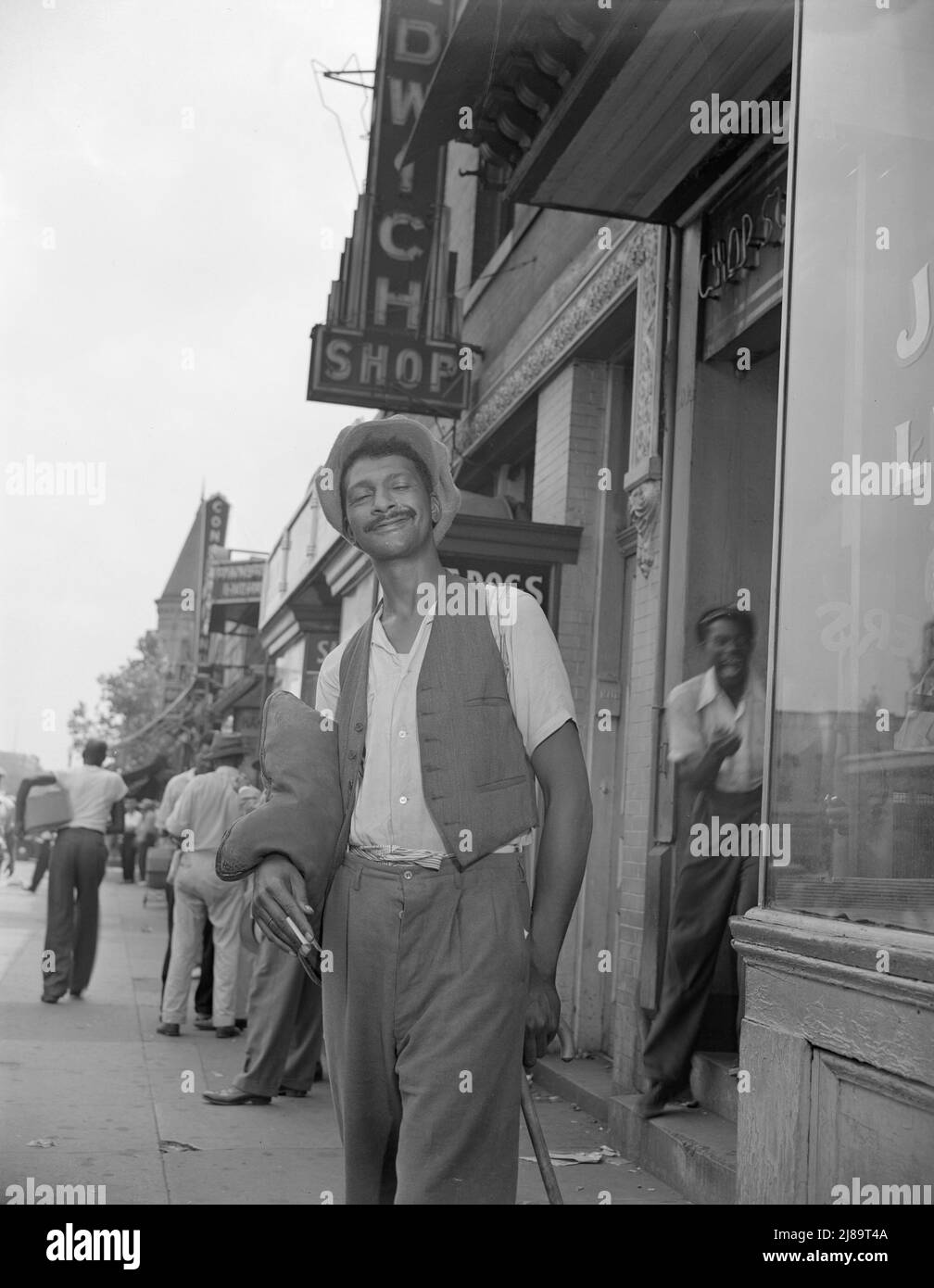 Washington, D.C. Panhandler auf der 7. Street, N.W.. Stockfoto