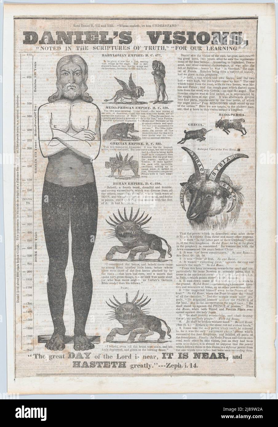 Daniels Visionen: Ampulle des Zorns und Junk Bottle of Destruction, Ein Zeichen der Zeiten für den 1843. August 1843. Stockfoto