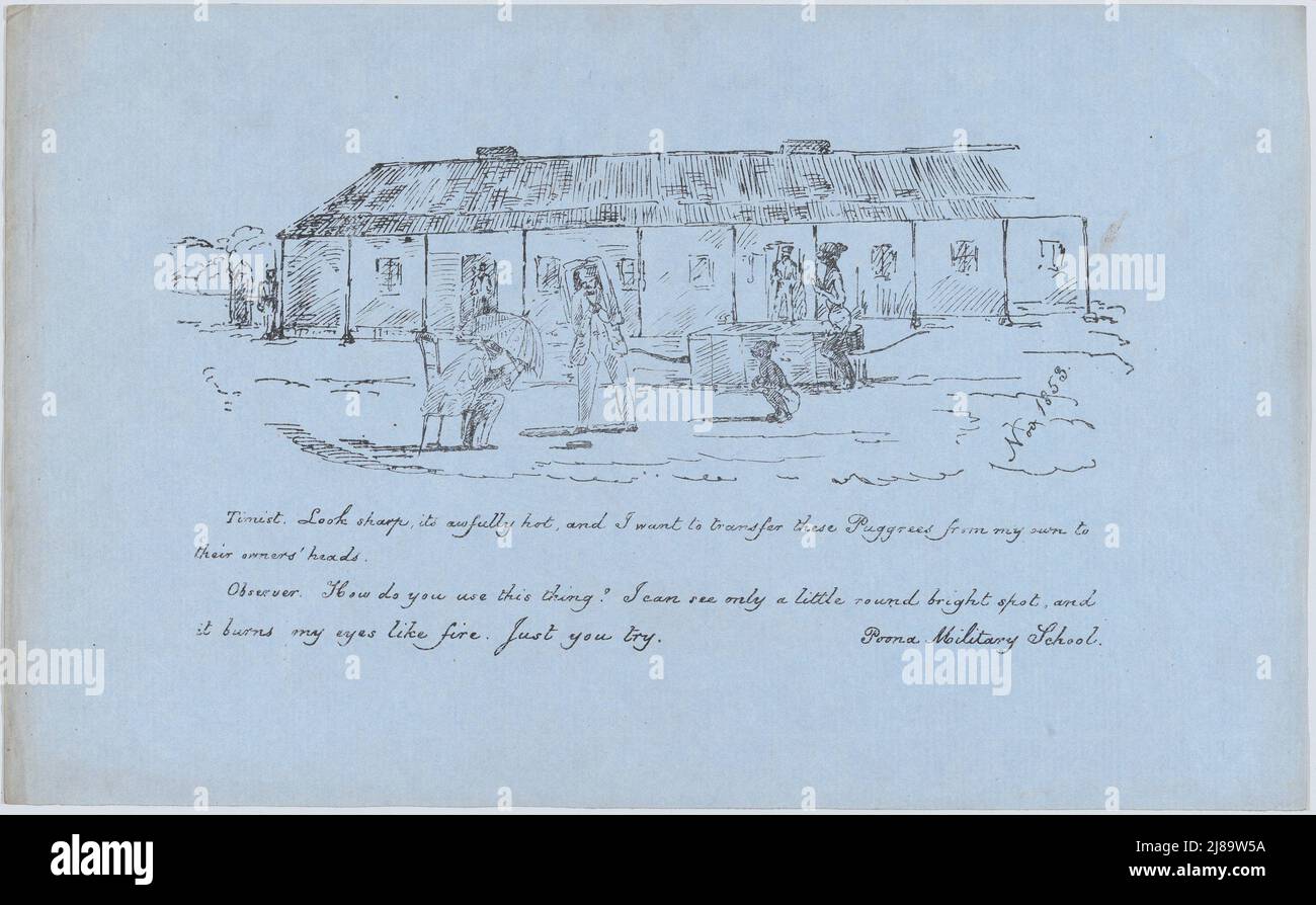 Szene an der Militärschule Poona, November 1853. Stockfoto
