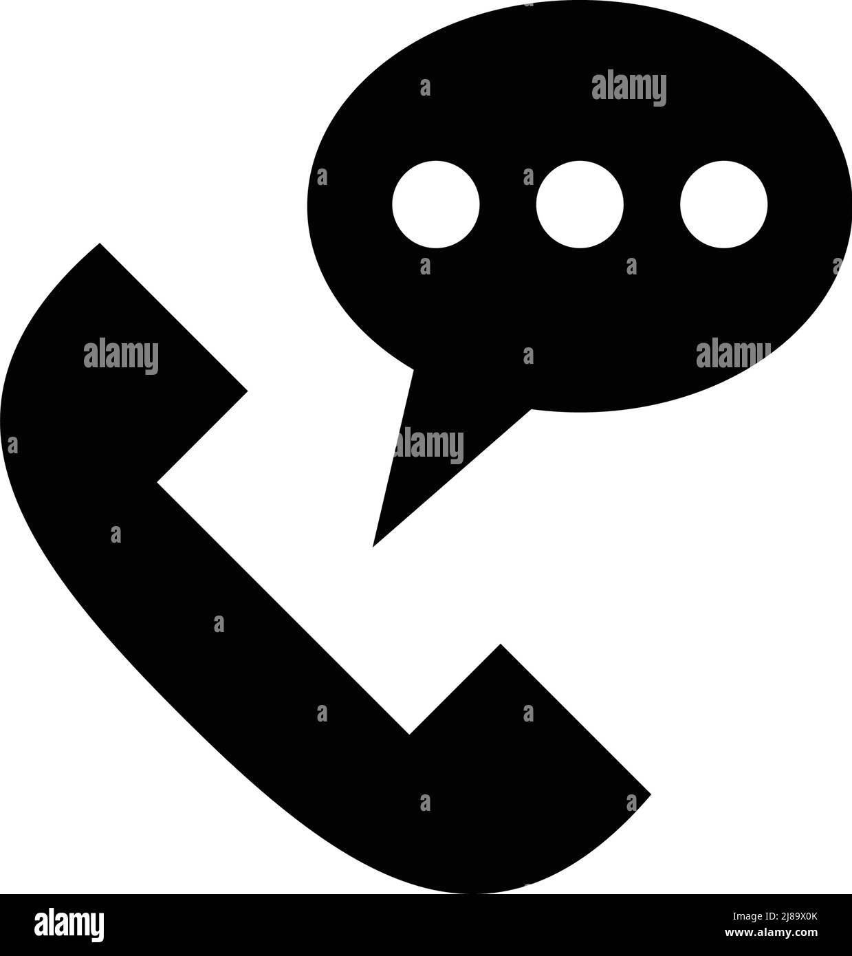 Silhouette-Symbol eines Telefons, das ein Gespräch führt. Bearbeitbarer Vektor. Stock Vektor