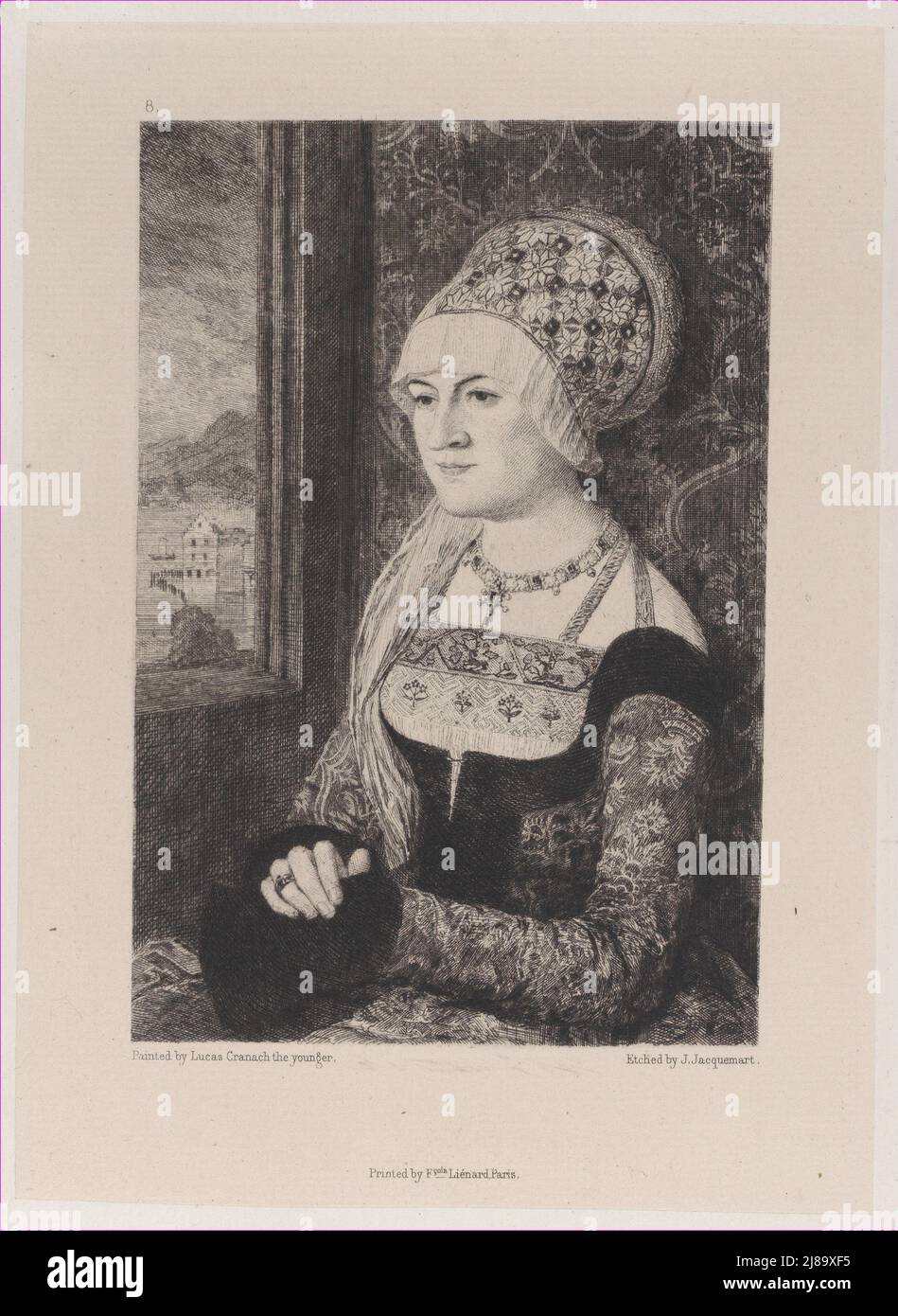 Porträt einer Frau, nach Bernhard Strigel, 1871. Stockfoto