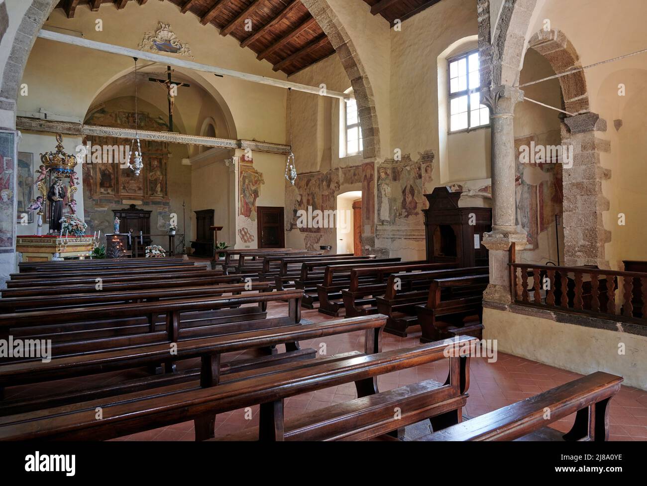 Cornello Tasso (BG), Italia, chiesa dei SS. Cornello, Cipriano und Antonio da Padova Stockfoto